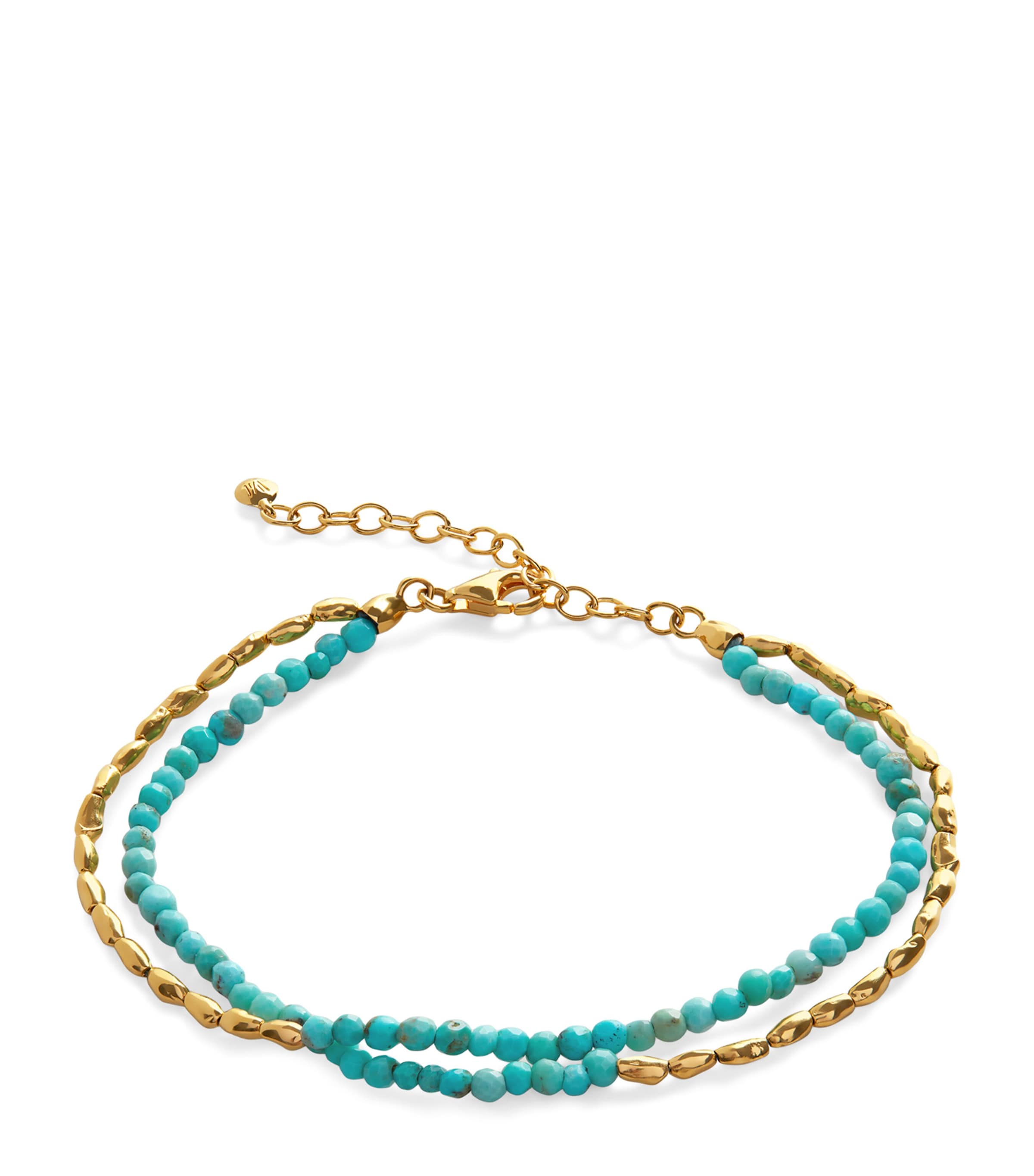 Gold Vermeil and Turquoise Mini Nugget Beaded Bracelet