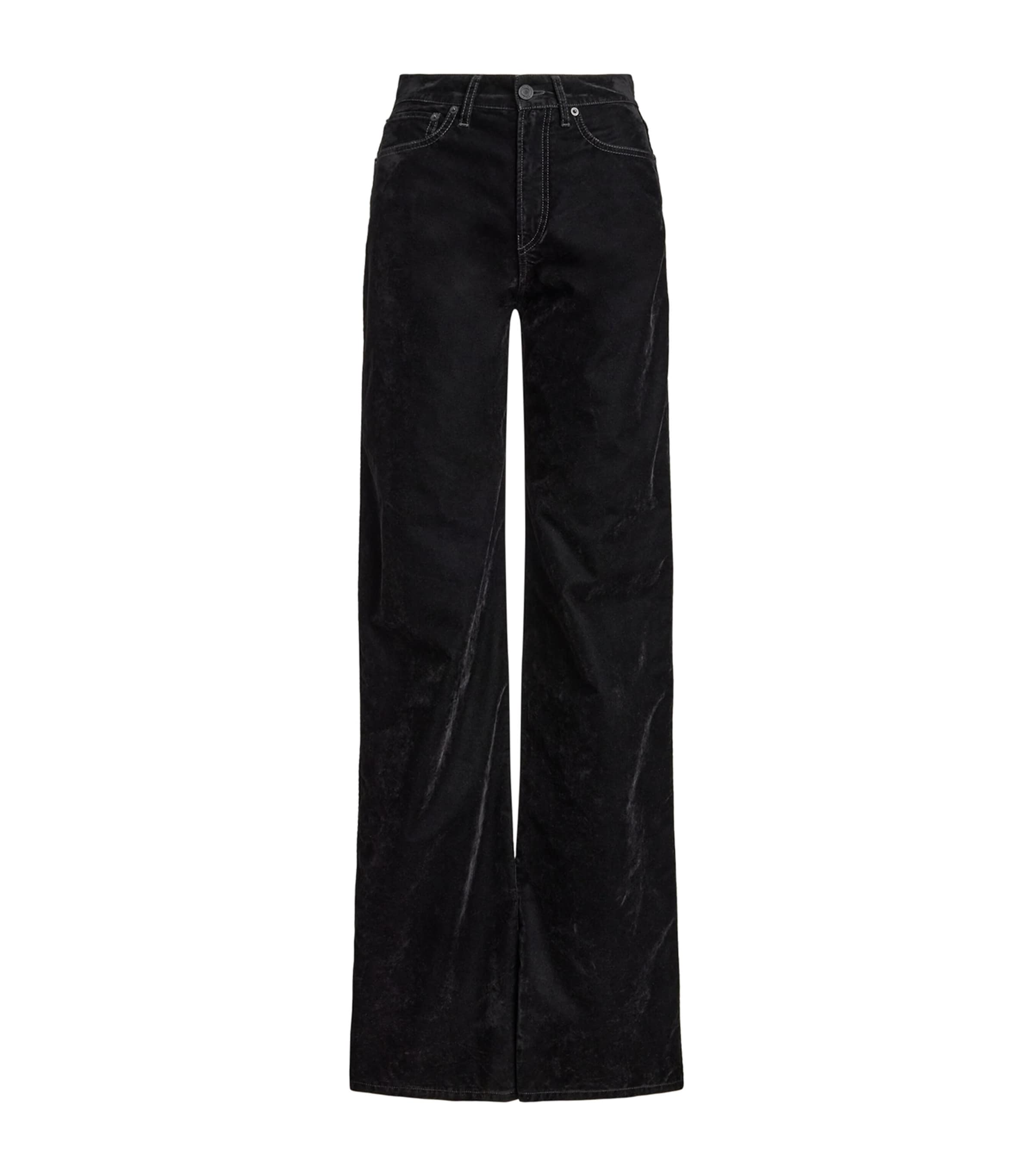 Flocked Mae Wide-Leg Jeans