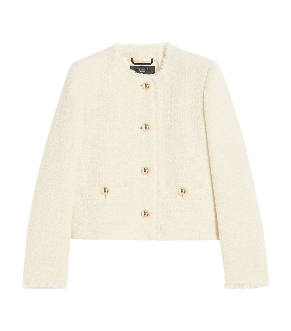 Wool-Blend Round-Neck Jacket