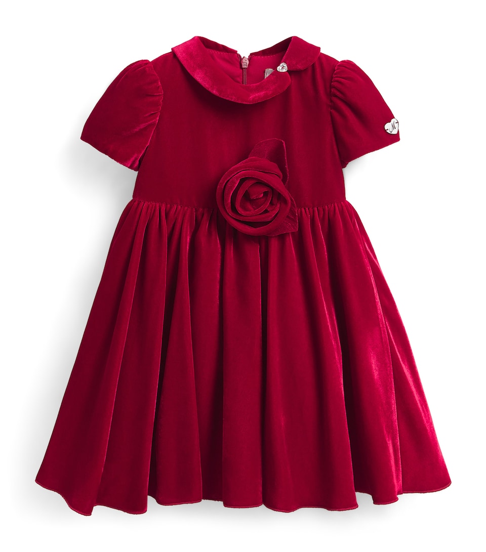 Monnalisa Velvet Rose Dress (9 Months-3 Years) Rubino
