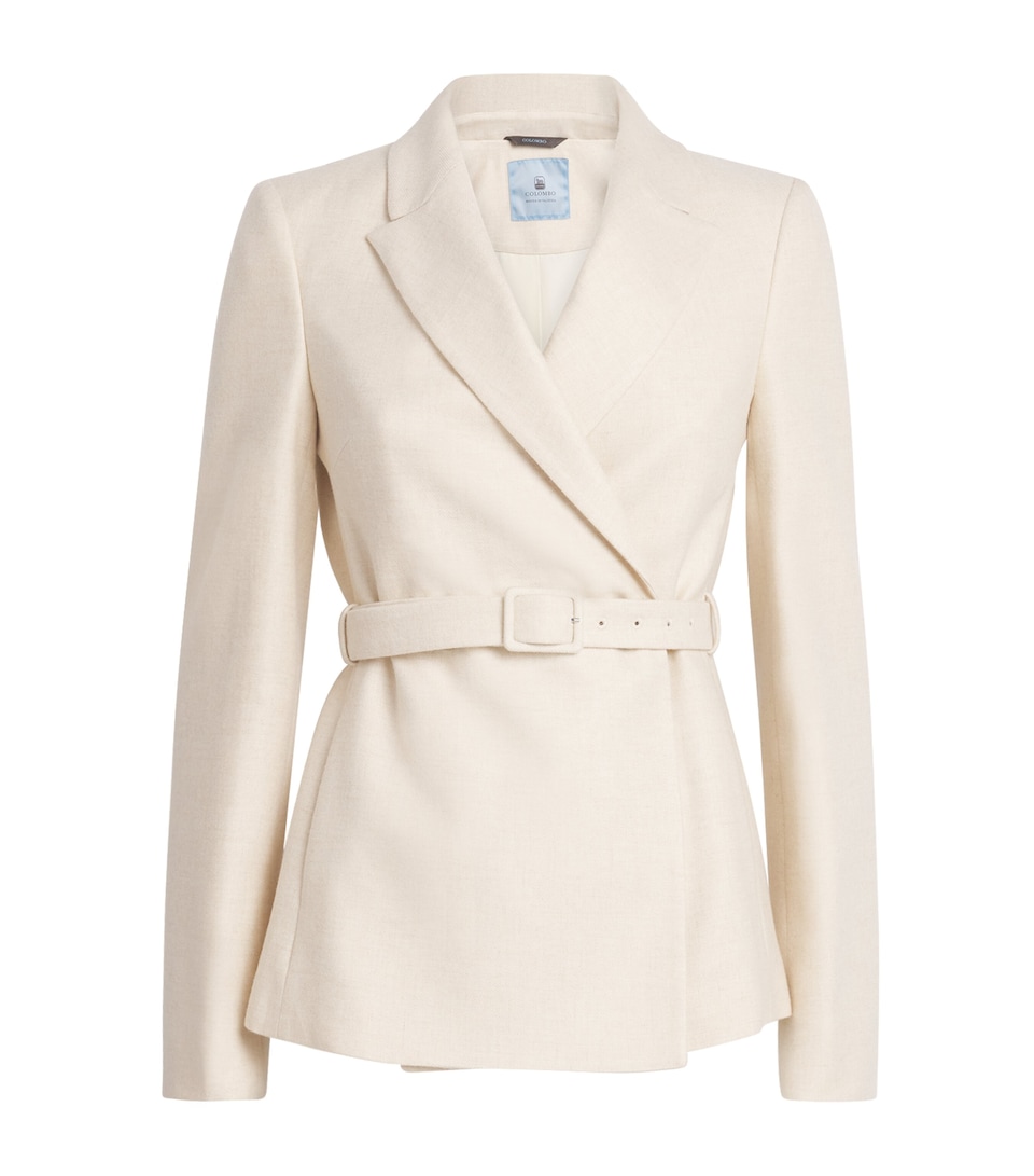 Cashmere Belted Double-Breasted Blazer