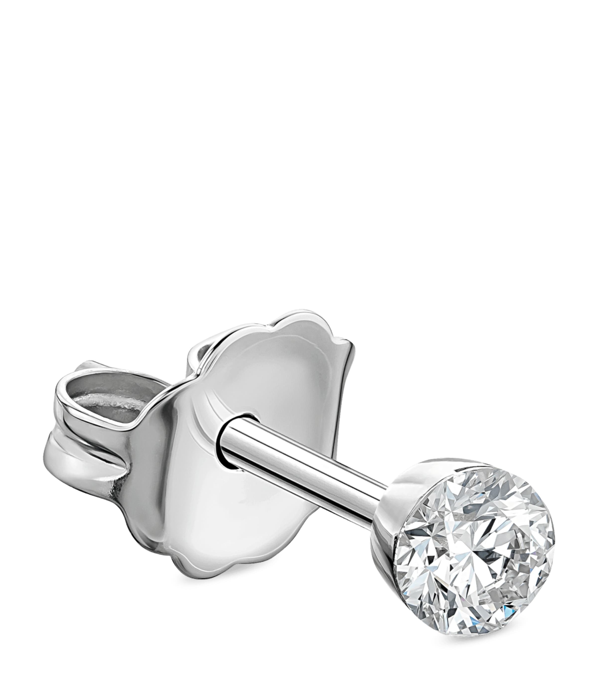 Maria Tash Gold Invisible Set Diamond Stud Earring (2mm) White Gold