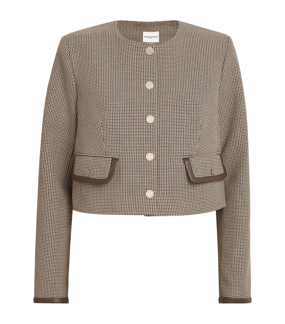 Houndstooth Cropped Jacket