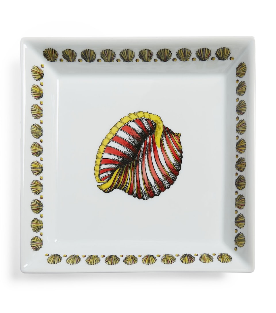 Fornasetti Square Giro di Conchiglie Plate (20cm x 20cm)