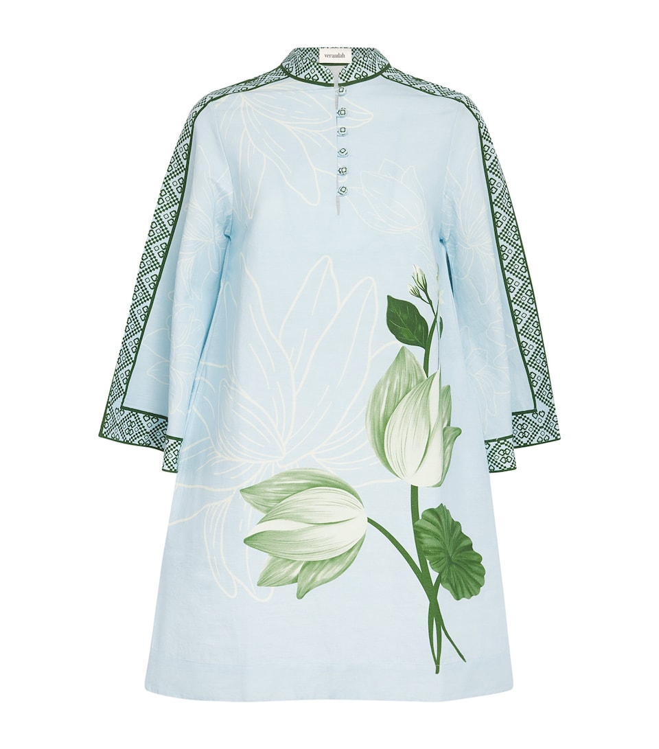 Cotton-Hemp Kaftan Mini Dress