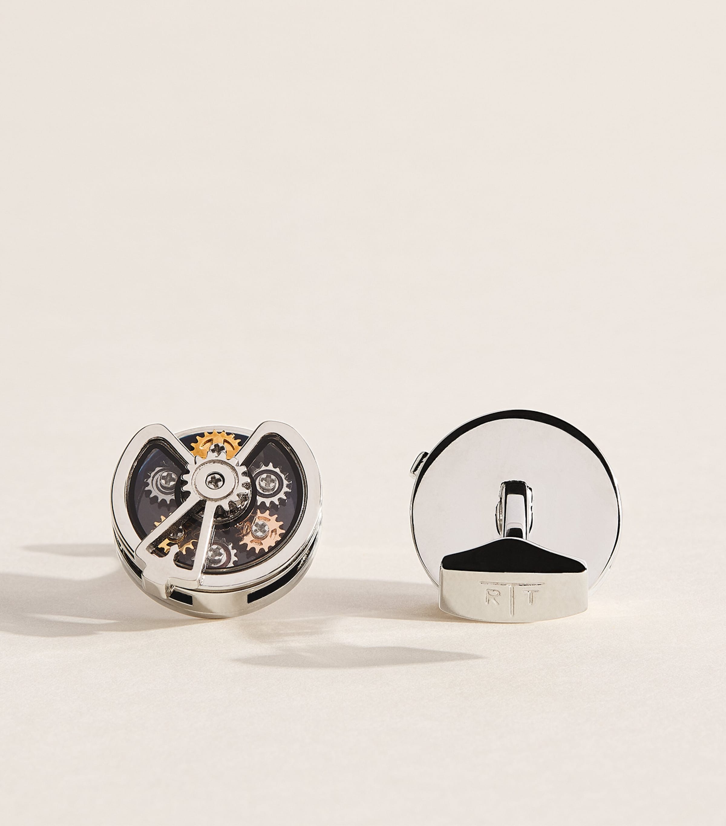 Tateossian Timone Gear Cufflinks Navy