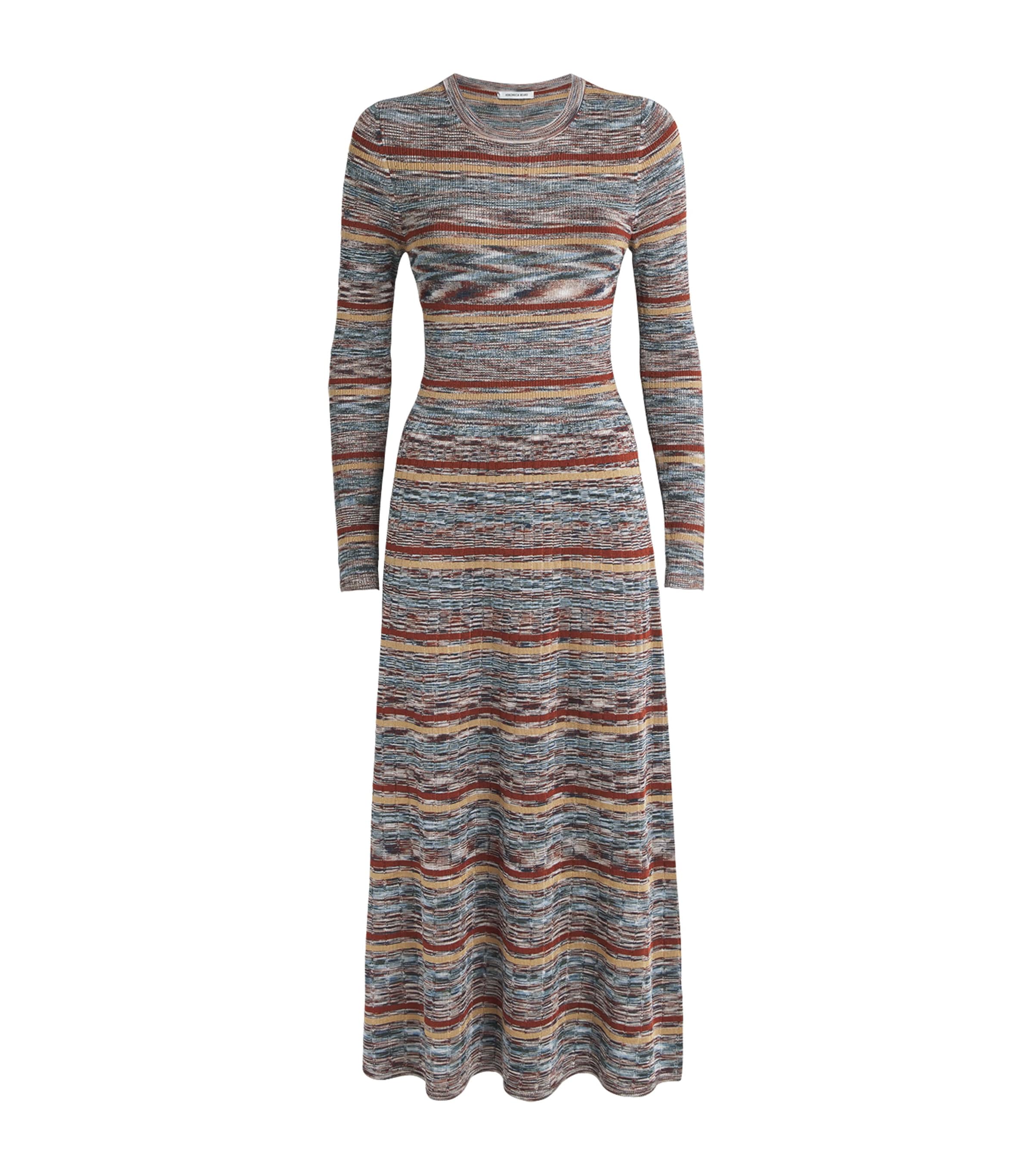 Veronica Beard Womens Knitted Nami Midi Dress Rust Multi