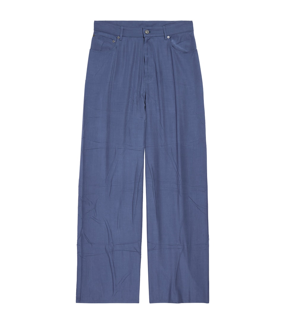 Poplin Wide-Leg Trousers