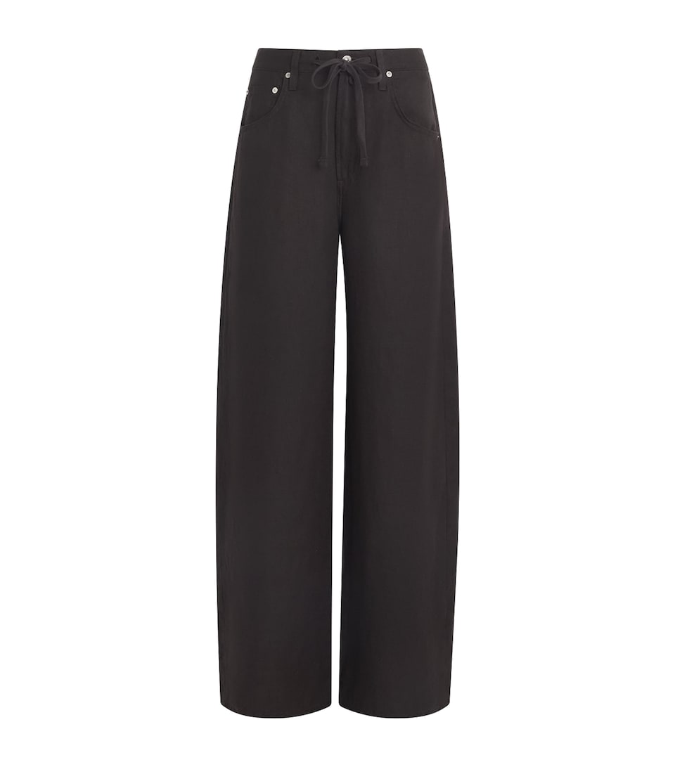 Citizens of Humanity Womens Linen Brynn Trousers Chocolate