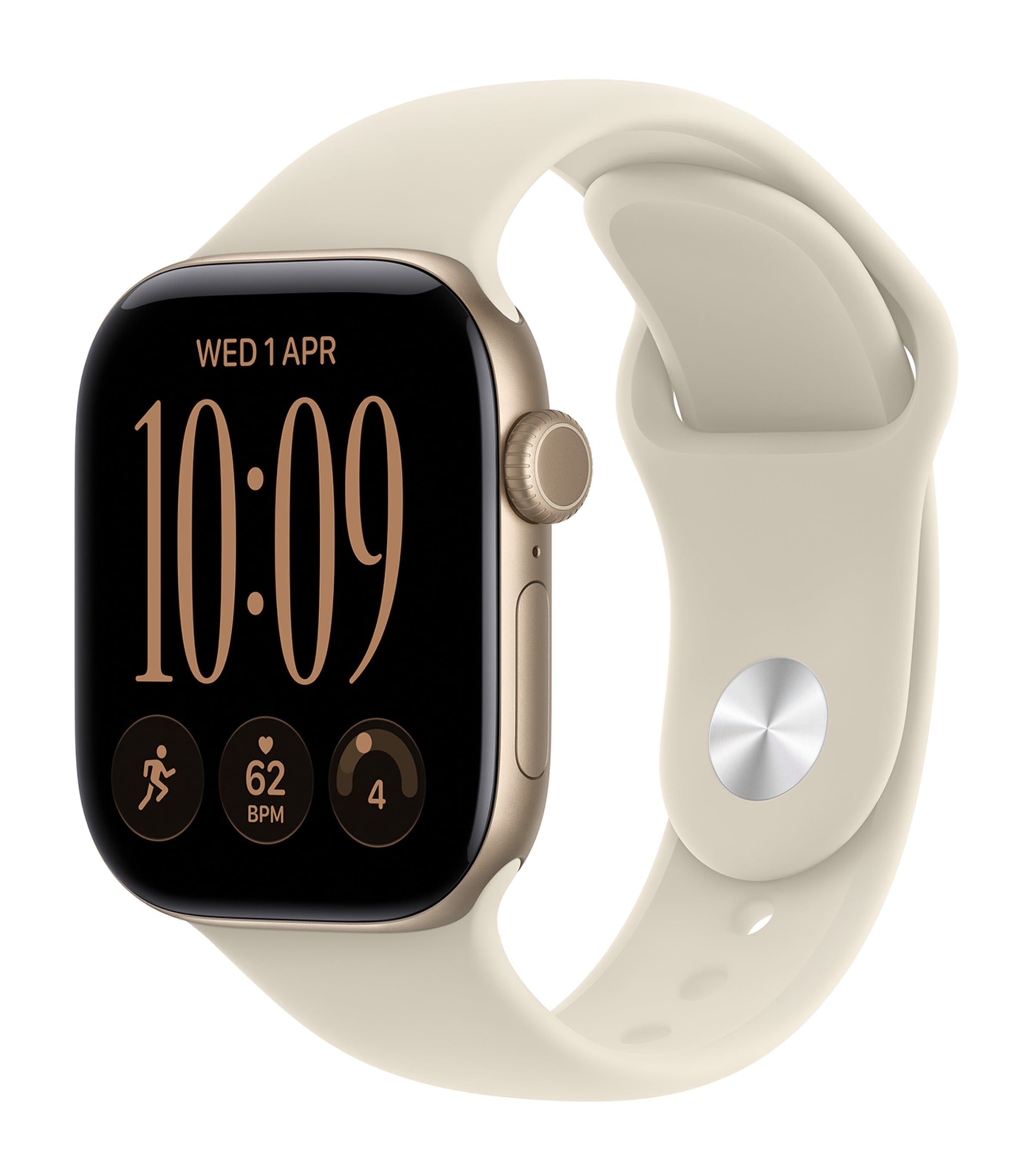 Apple Apple Watch Series 12 GPS – Light Gold Aluminium with Sand Sport Band, 42mm, Small/Medium Light Gold