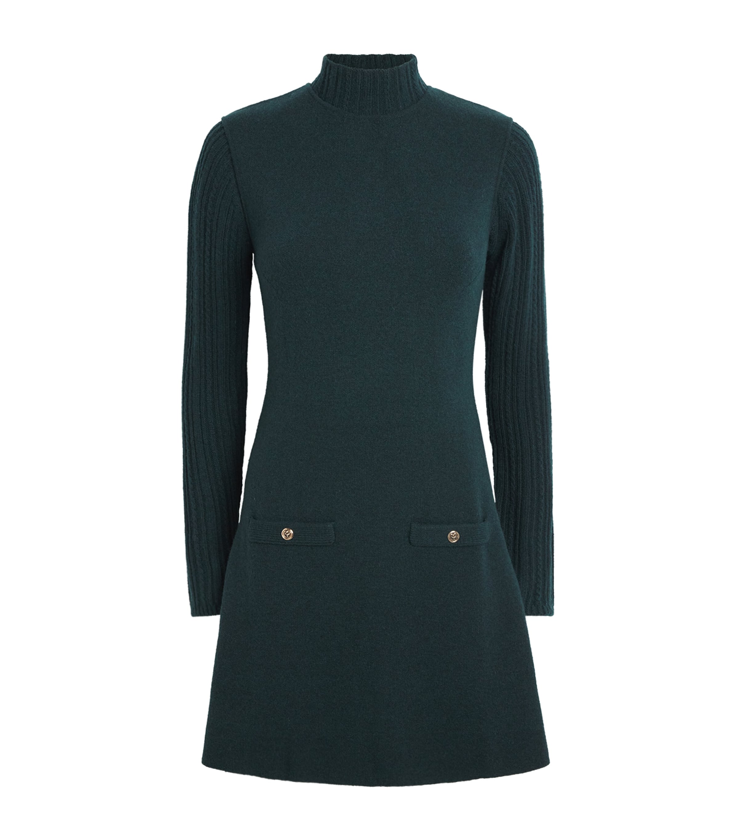 Maje Womens Knit Mini Dress and Sweater Bottle Green