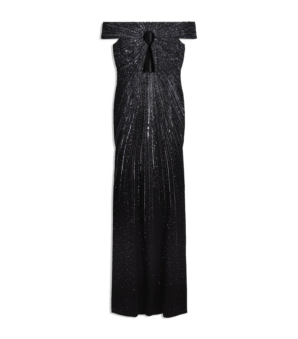 Sequinned Keyhole Cut-Out Gown