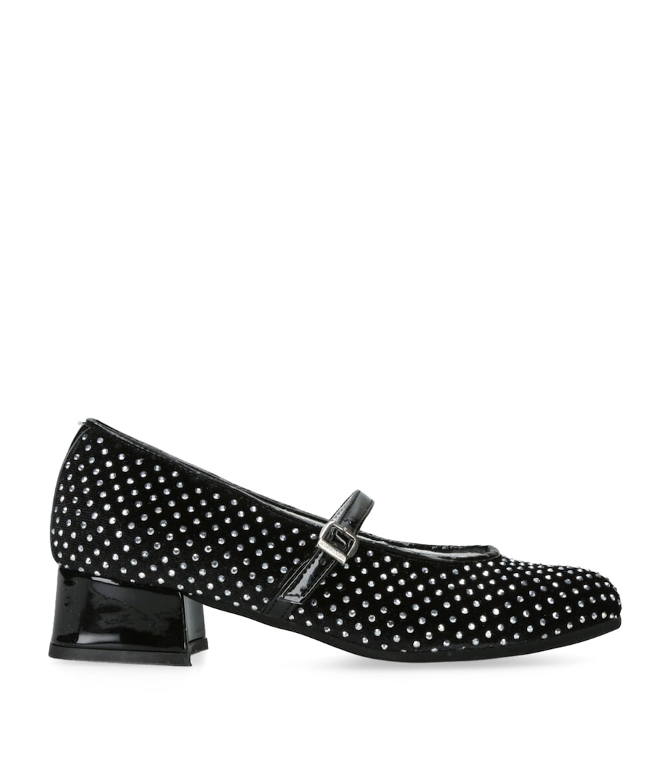 Embellished-Velvet Dorothy Mary Janes