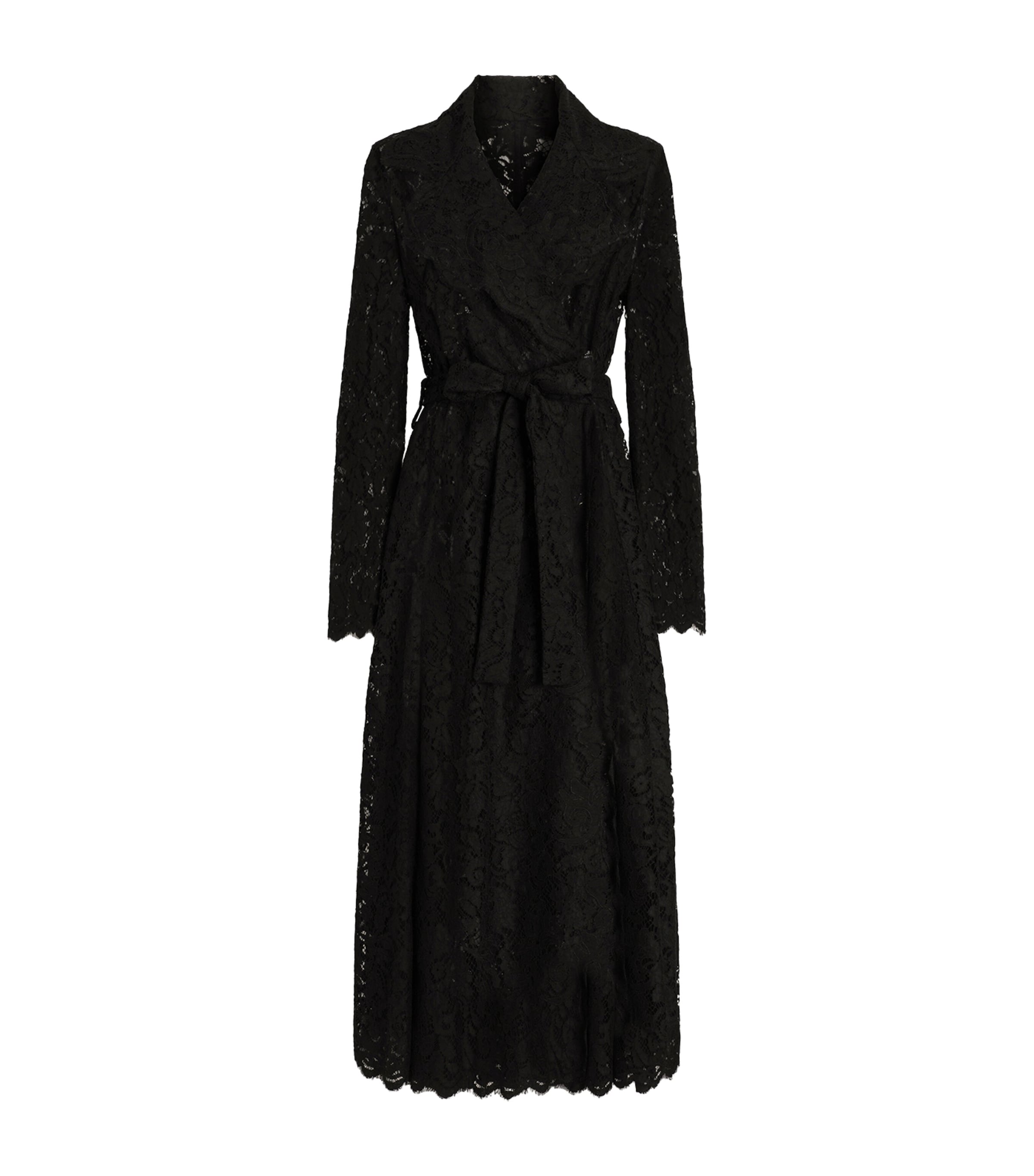 Dolce&Gabbana Womens Lace Wrap Coat Blac