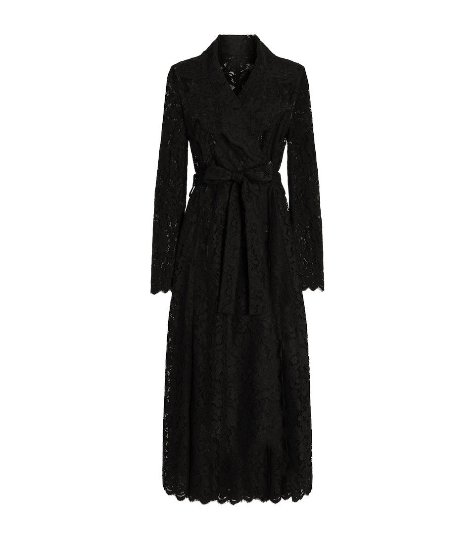 Dolce&Gabbana Womens Lace Wrap Coat Blac