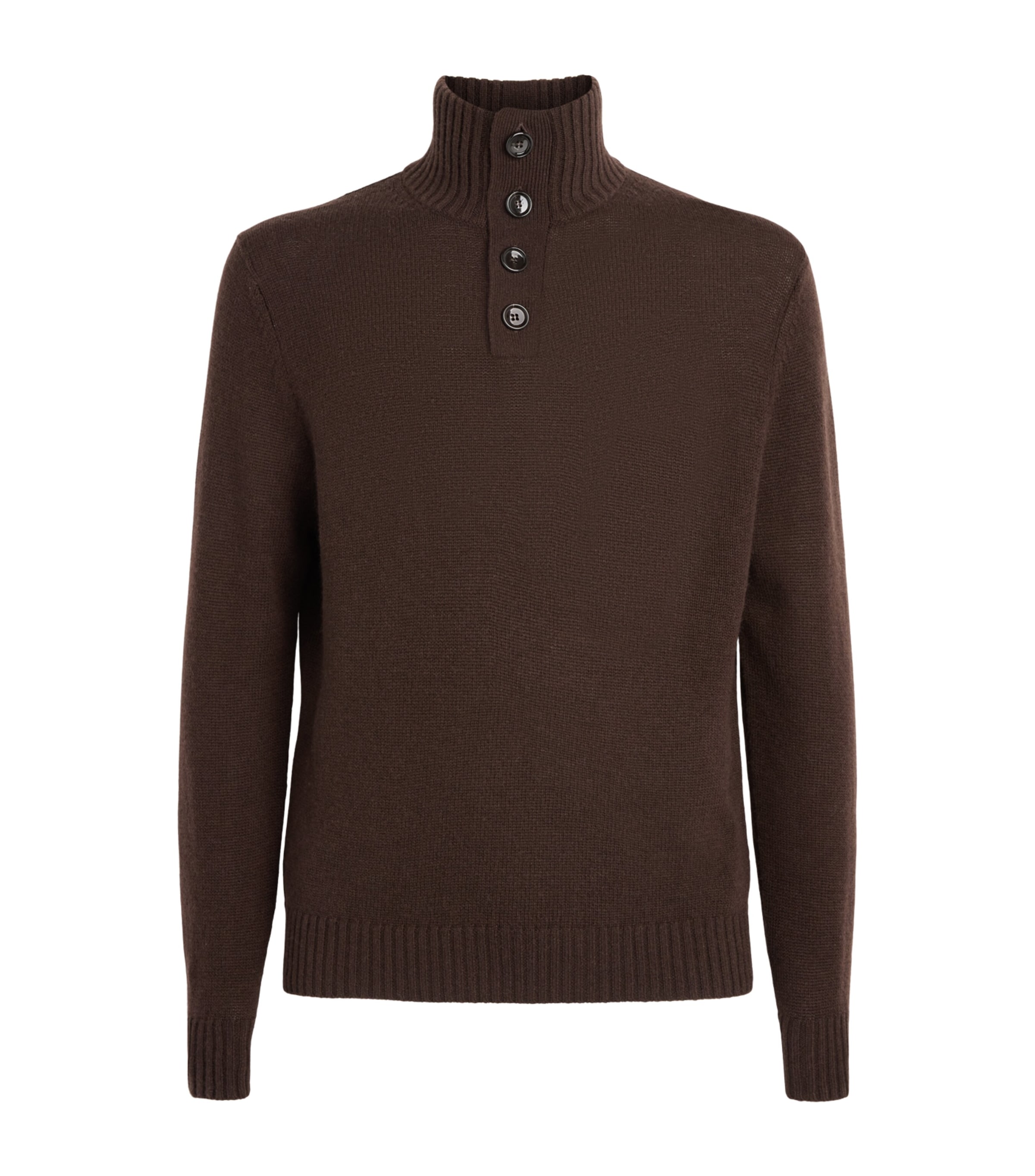 Allude Mens Wool-Cashmere High-Neck Sweater