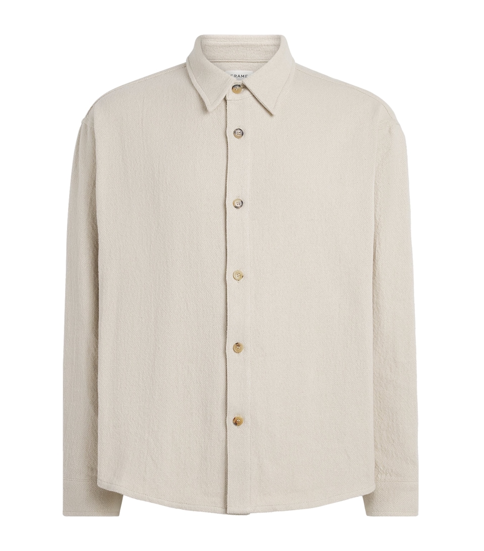 FRAME Mens Textured Overshirt Wrmc Warm Cream