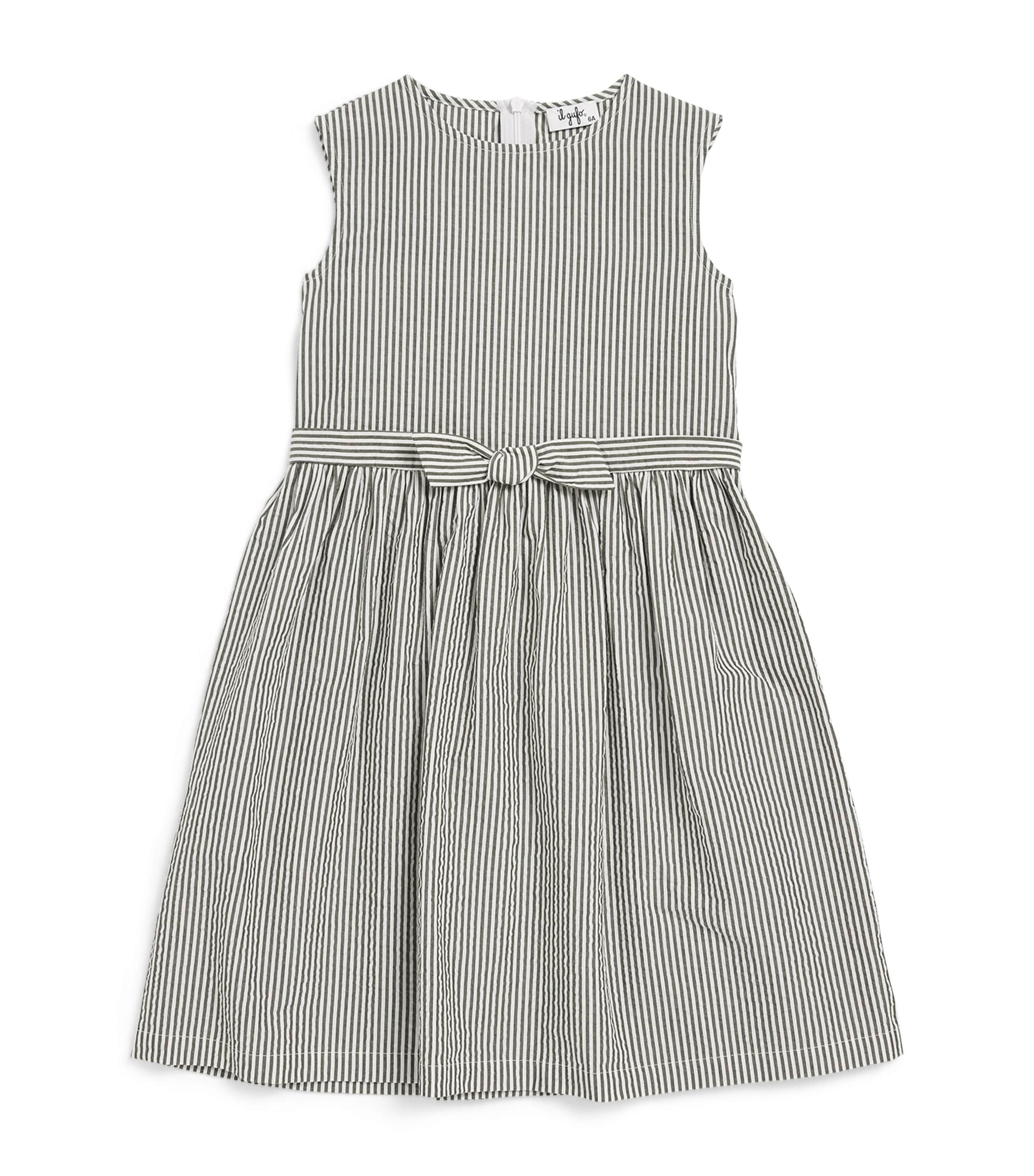 Cotton Bow-Belt Dress (2-12 Years)