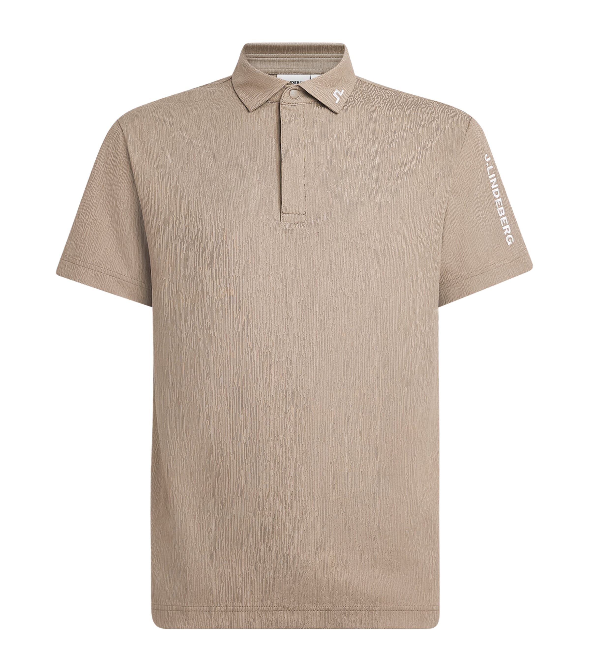 J Lindeberg Mens Textured Tour Tech Polo Shirt Brindle