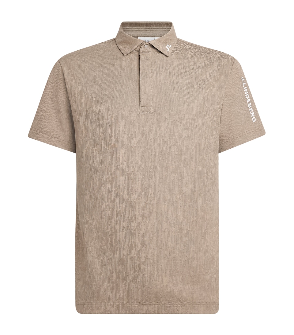 J Lindeberg Mens Textured Tour Tech Polo Shirt Brindle