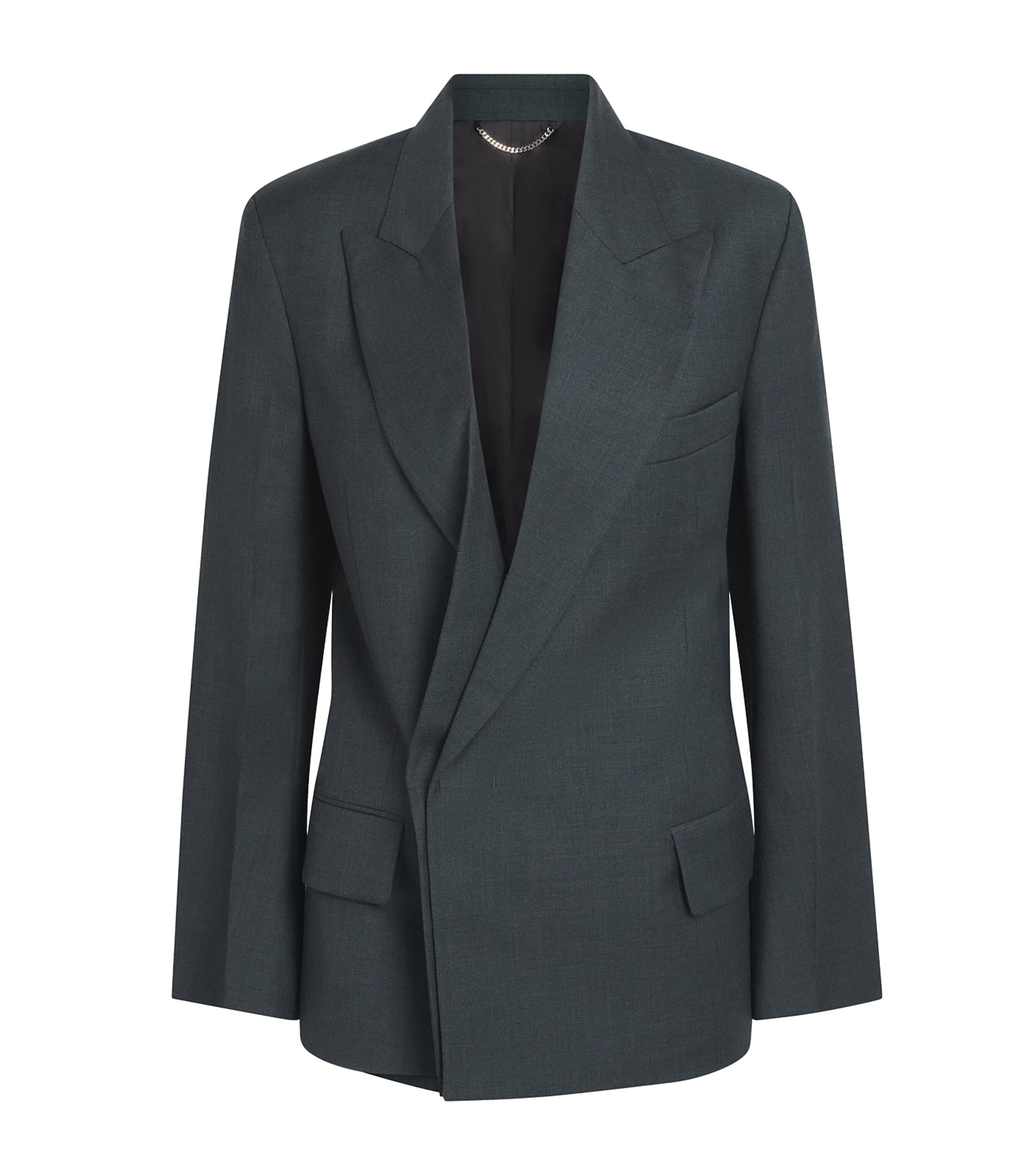 Victoria Beckham Womens Wool Layered Blazer Green