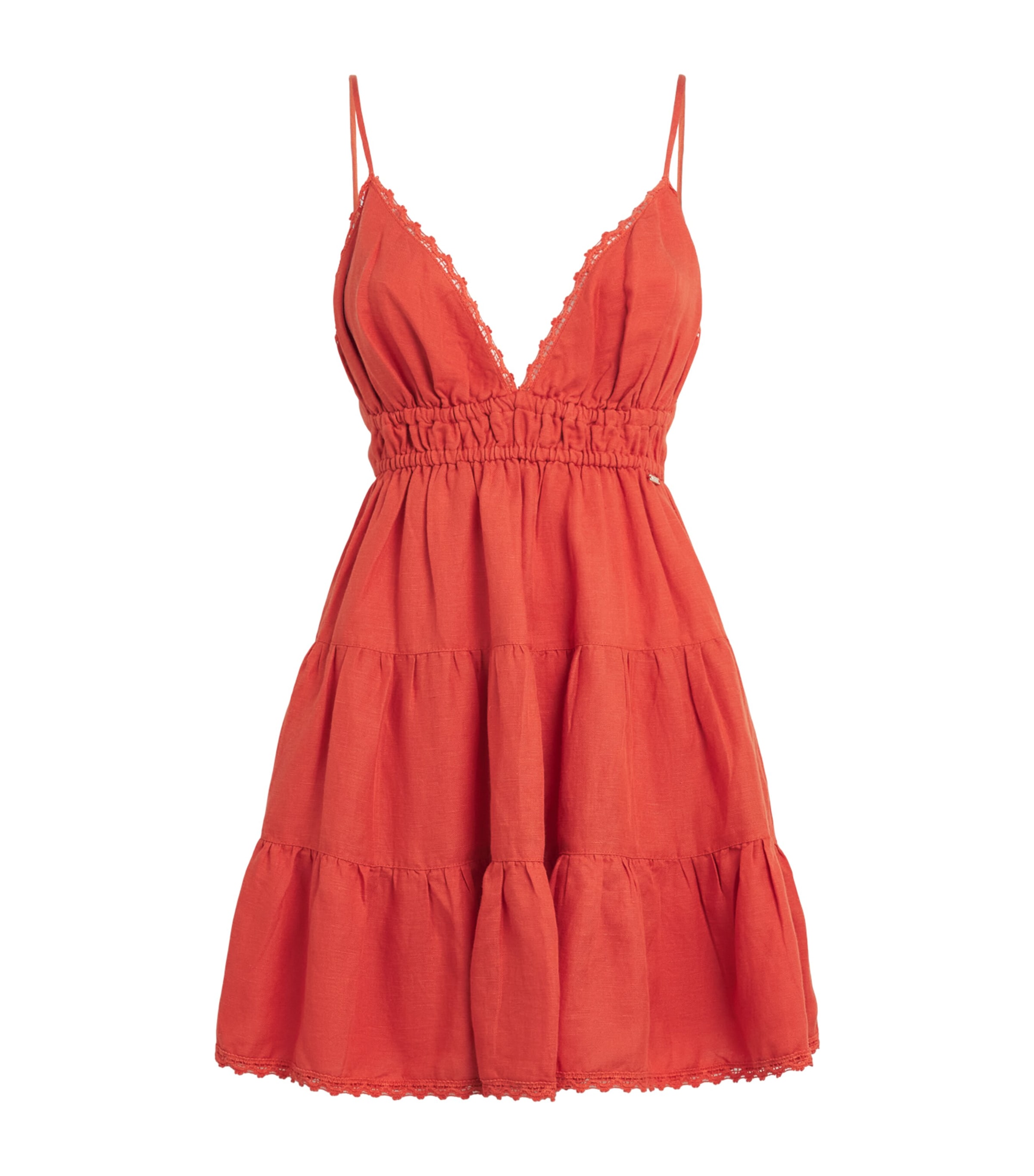 Melissa Odabash Womens Tiered Dulcie Mini Dress Cinnamon