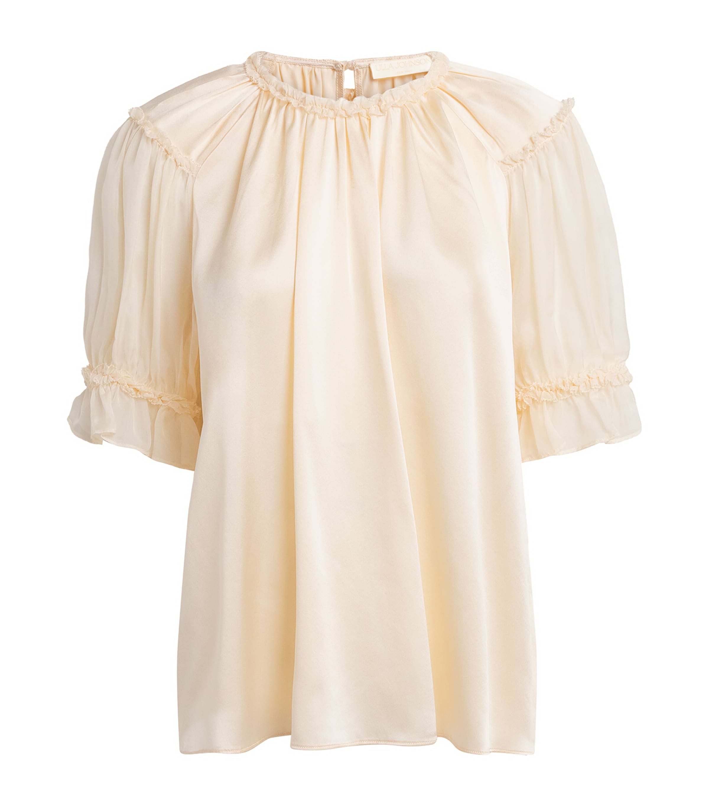 Ulla Johnson Womens Silk Alina Blouse Ivory