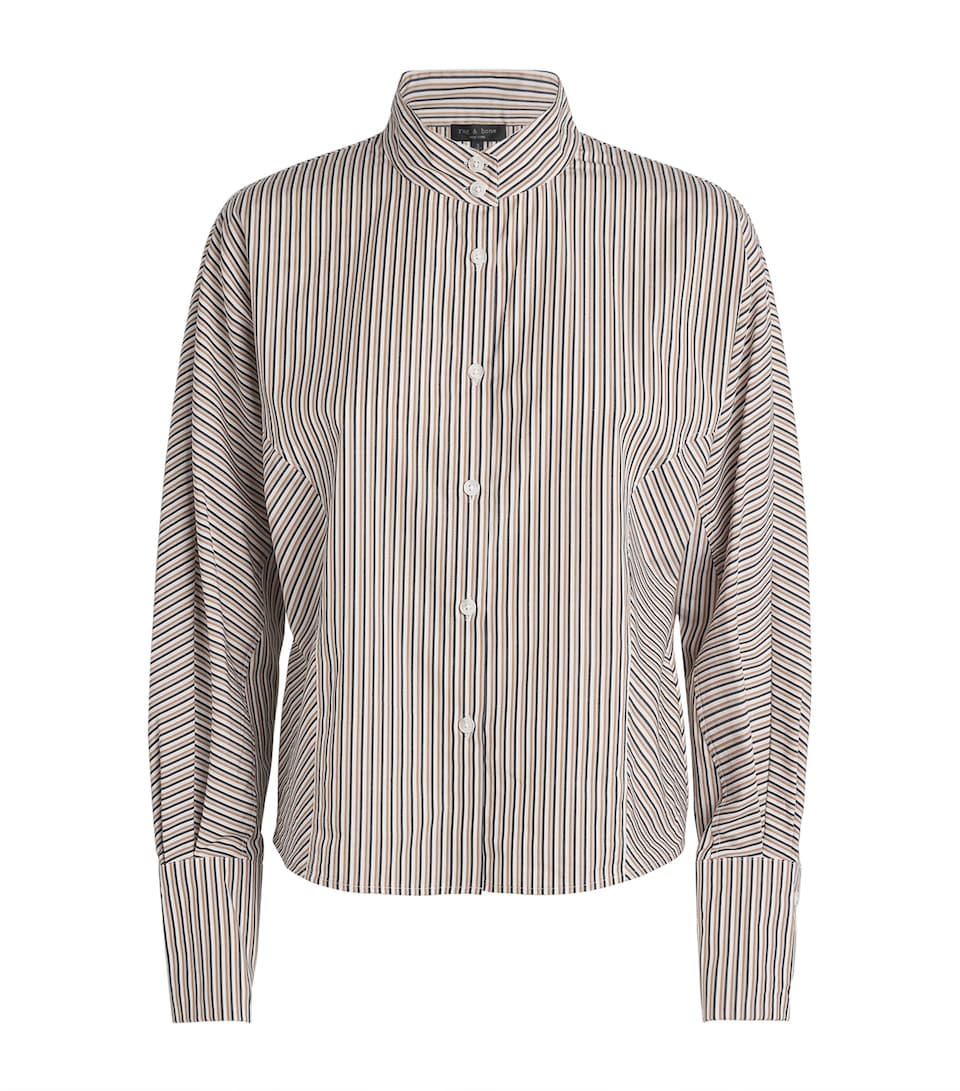 Rag & Bone Womens Cotton Stripe Dustin Shirt Libwnstr