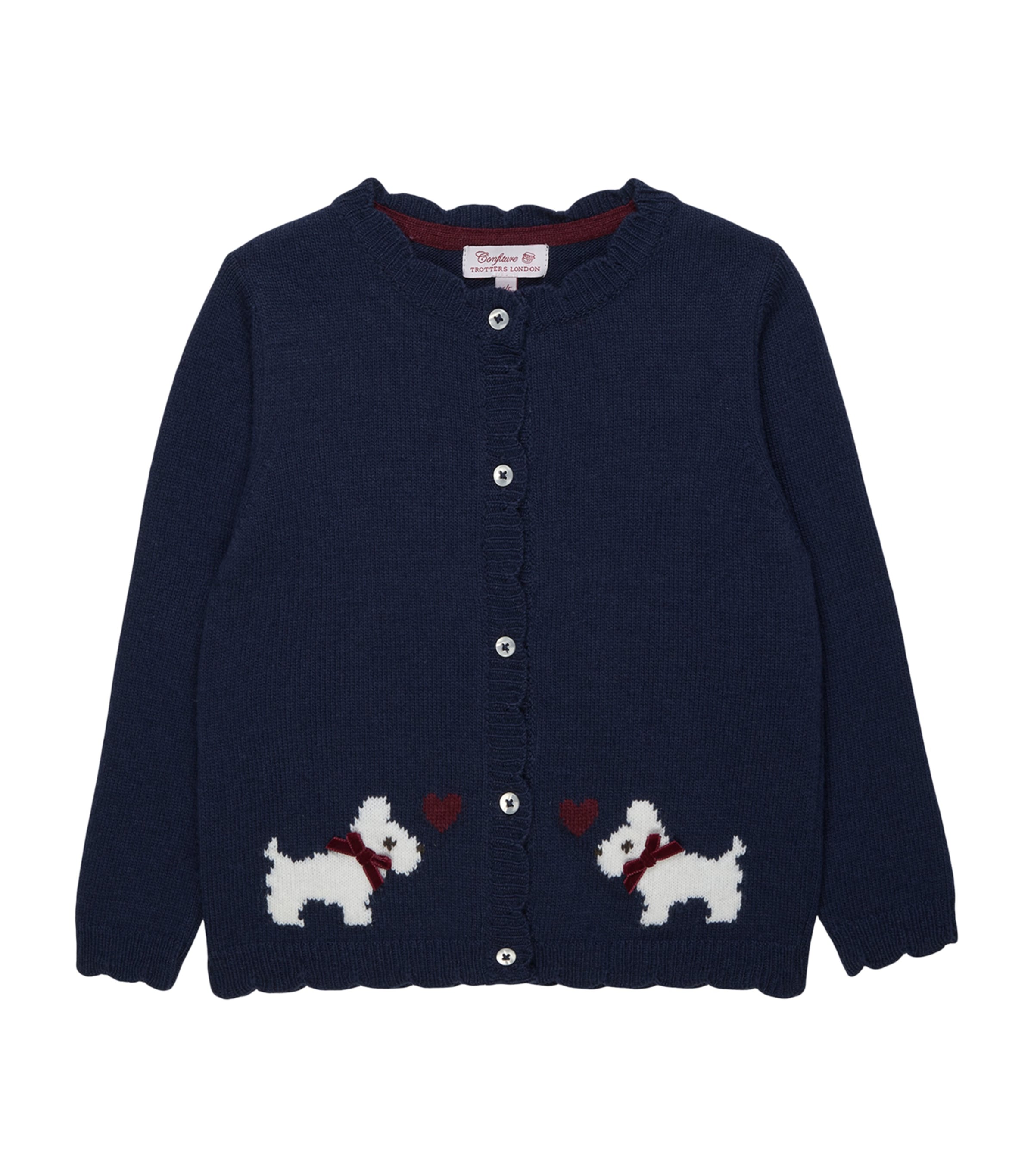 Trotters Wool-Blend Scottie Dog Cardigan (2-5 Years) Navy