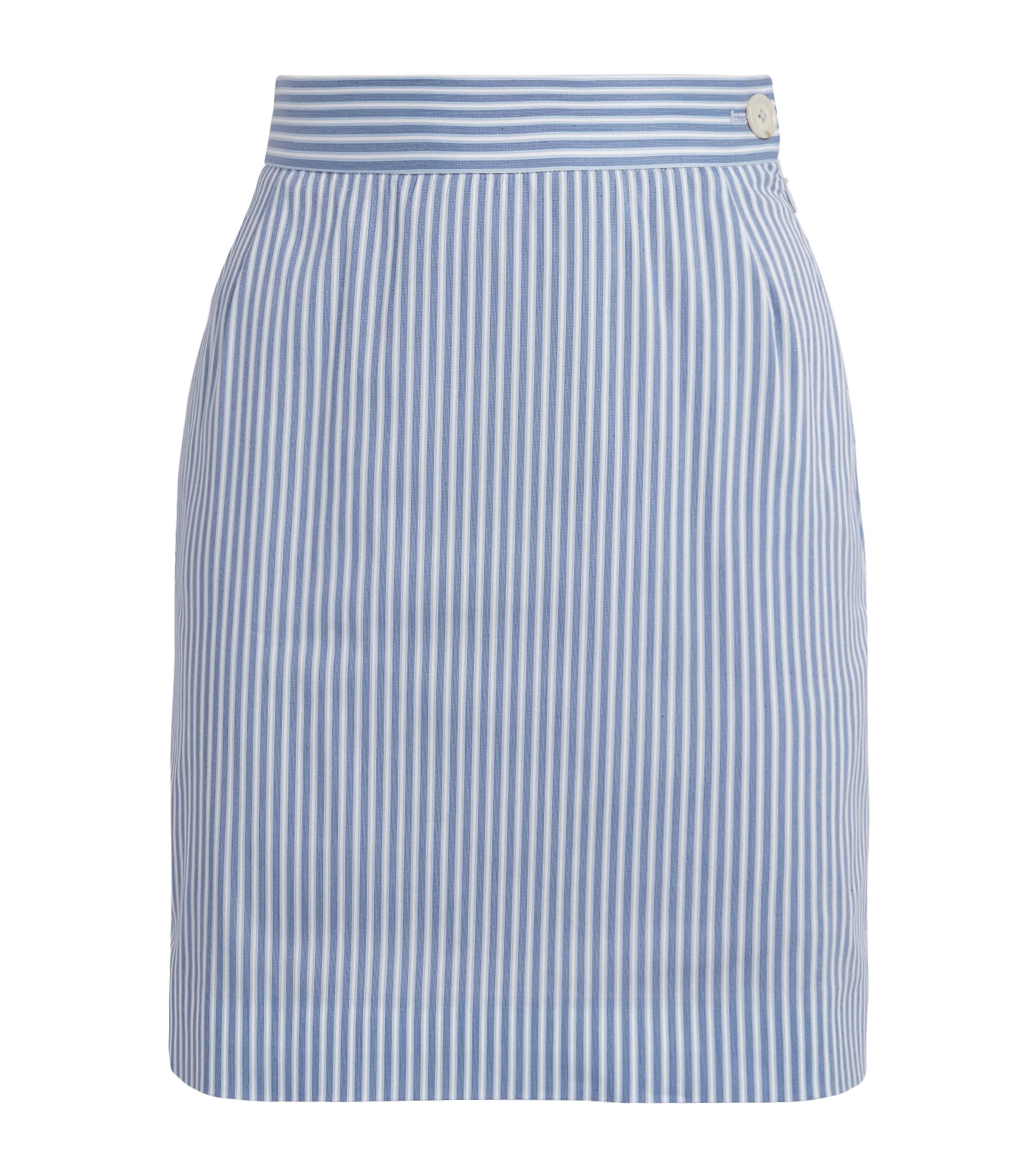 Vivienne Westwood Womens Cotton-Blend Stripe Mini Skirt Blue/white