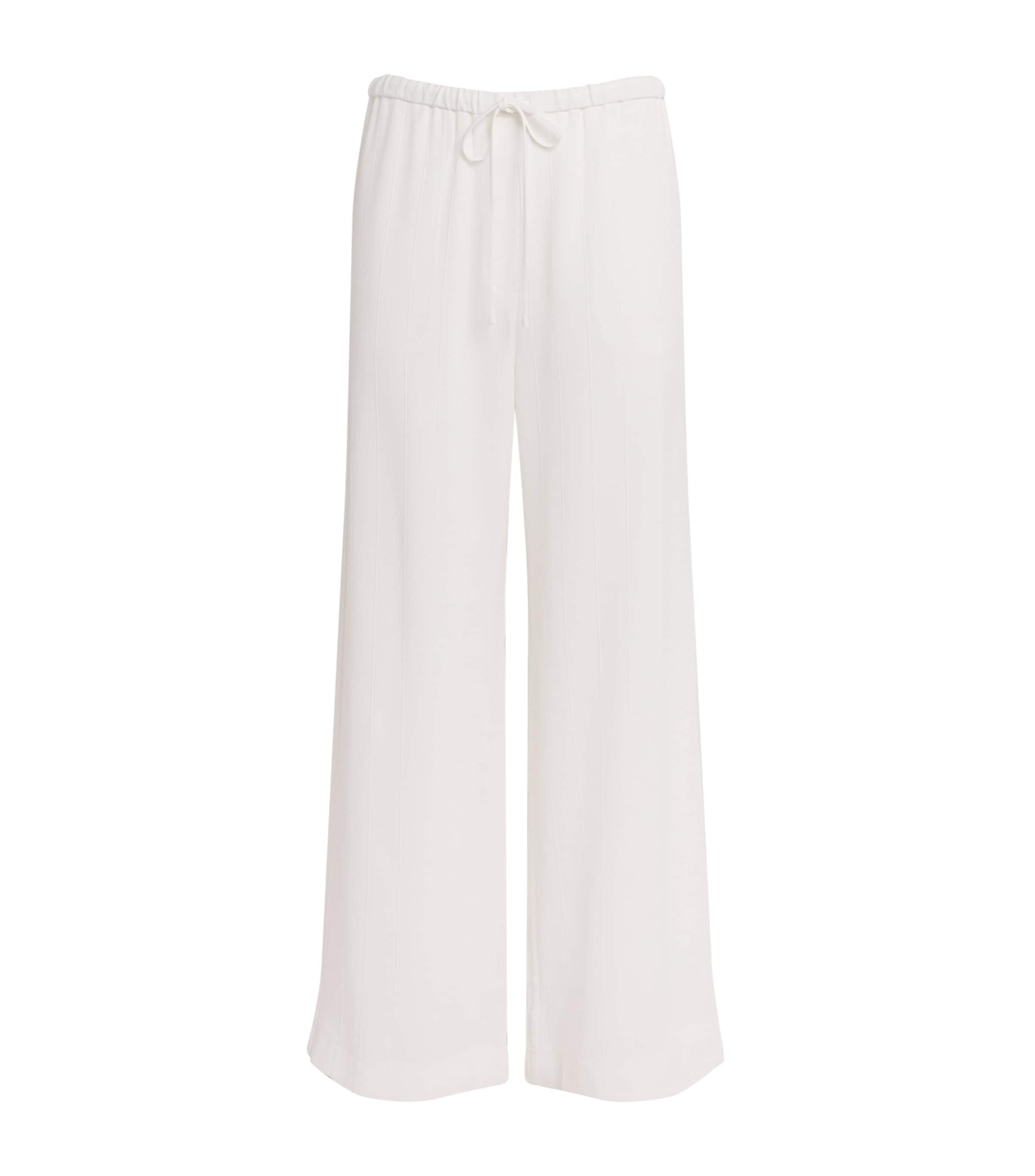 Woven Stripe Wide-Leg Trousers