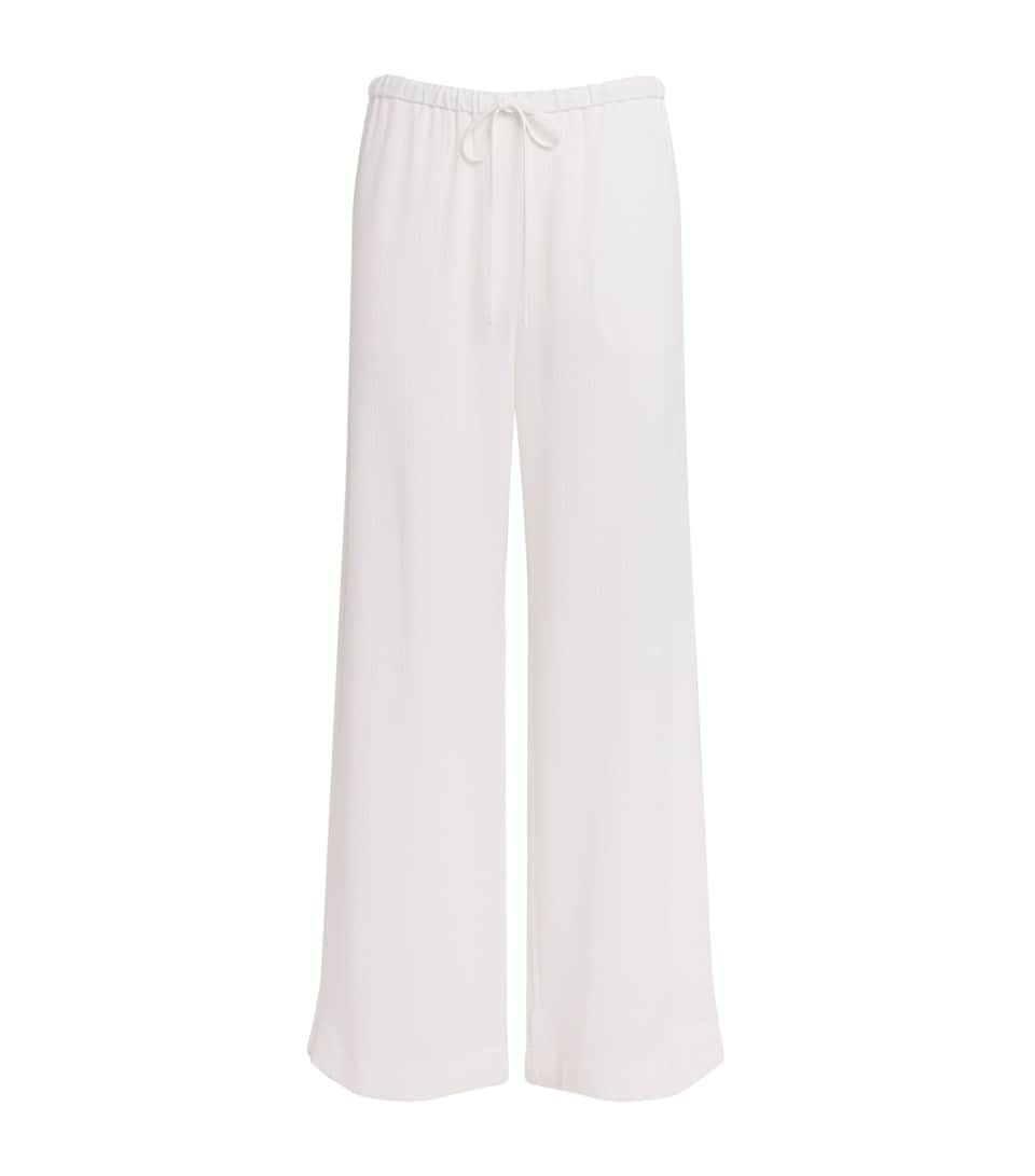 Woven Stripe Wide-Leg Trousers