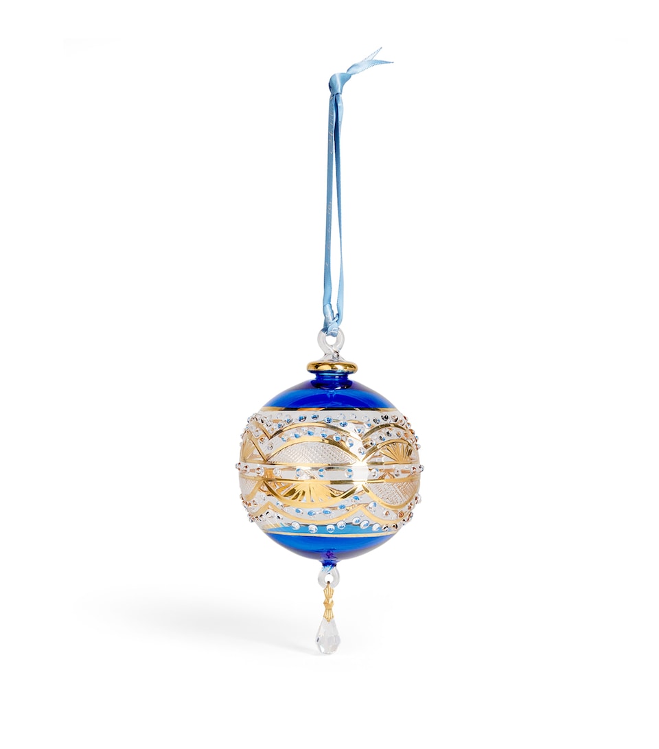 Artifactually Glass Crystal-Embellished Bauble Cobolt Blue