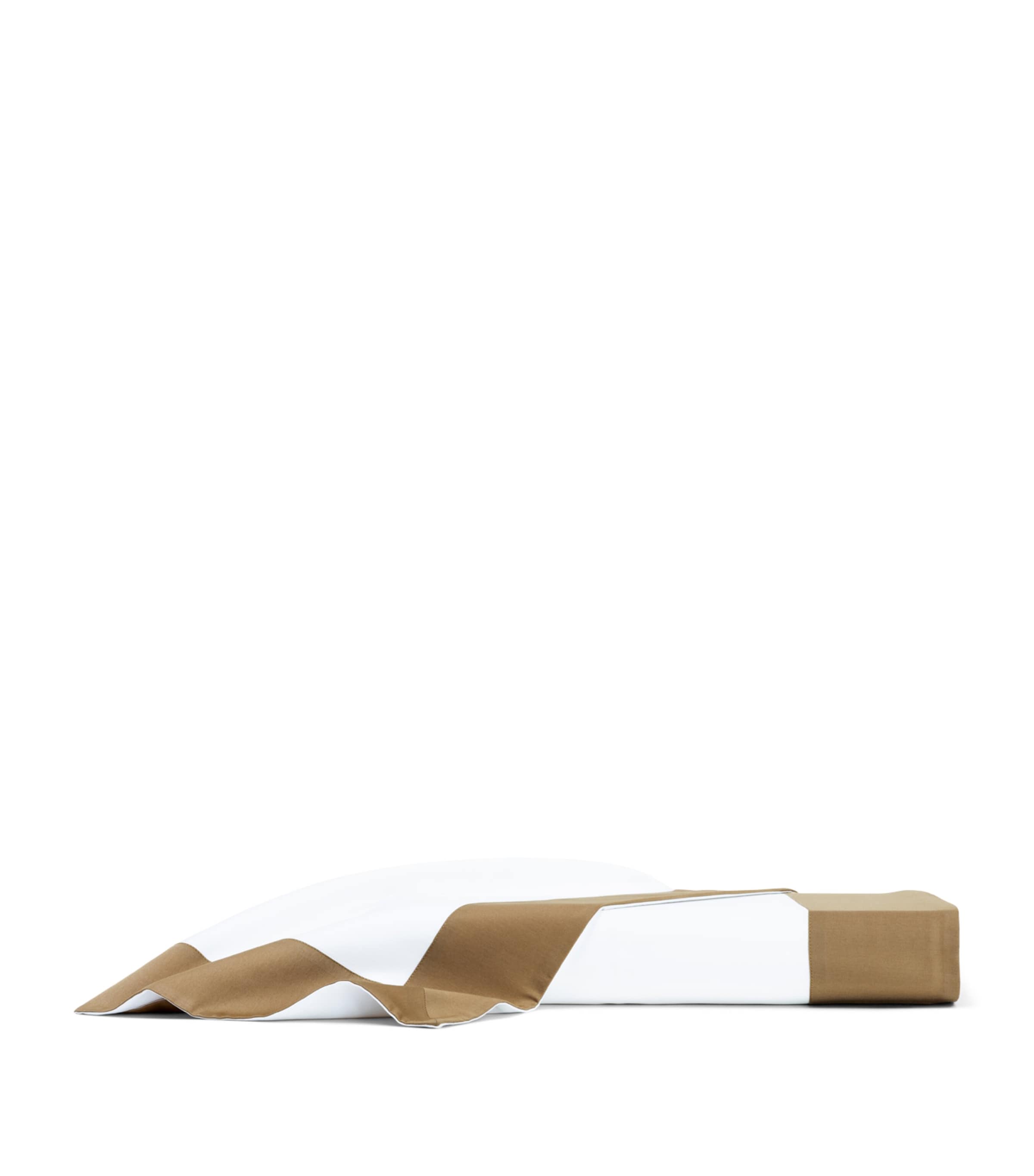 Frette Cotton Bold Queen Duvet Cover (240cm x 220cm) Milk/tan