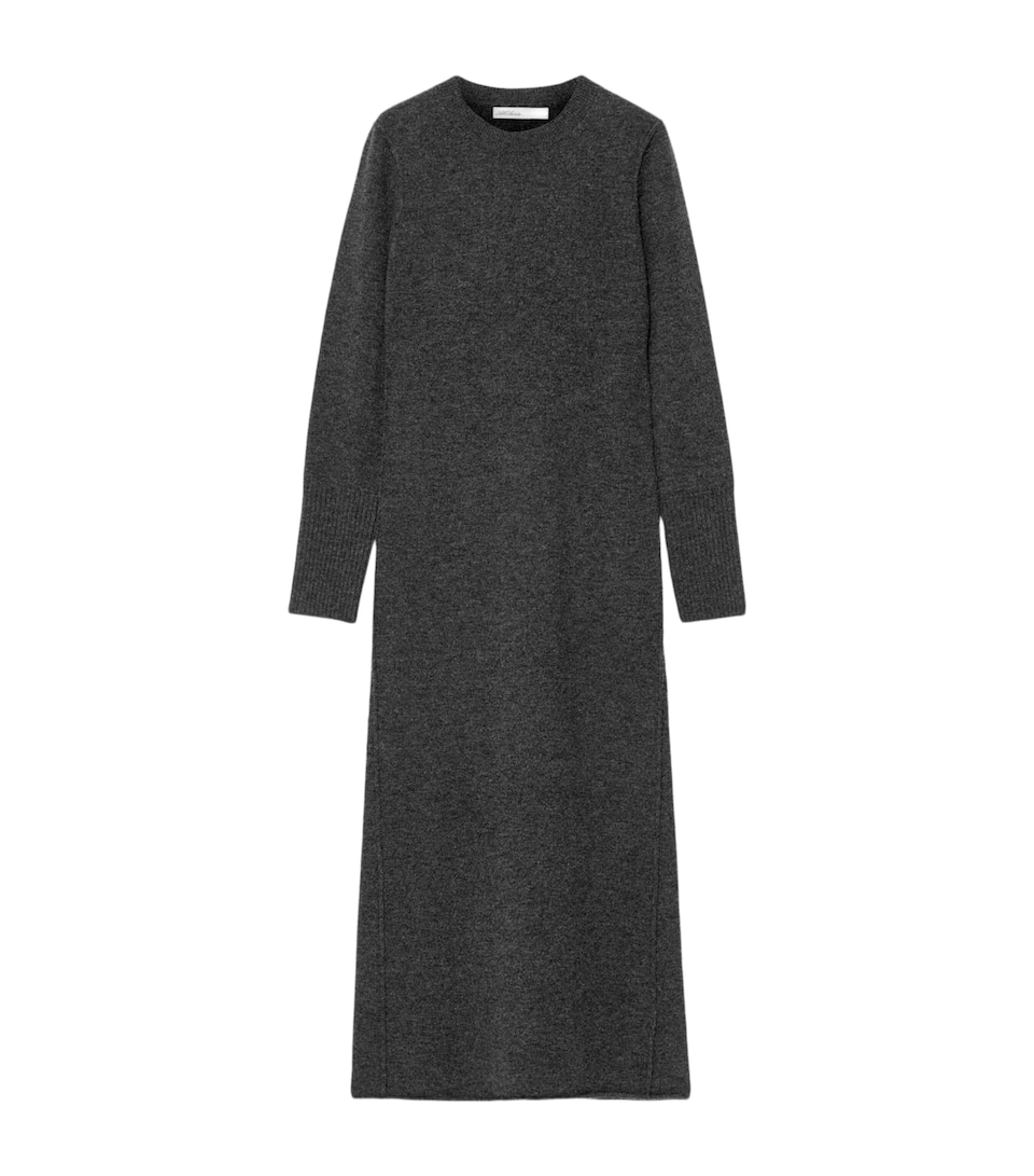 AllSaints Womens Merino Wool Erith Maxi Dress Charcoal Marl