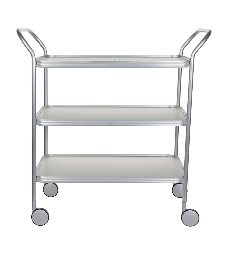 Aluminium Diamond-Embossed Three-Tiered Trolley