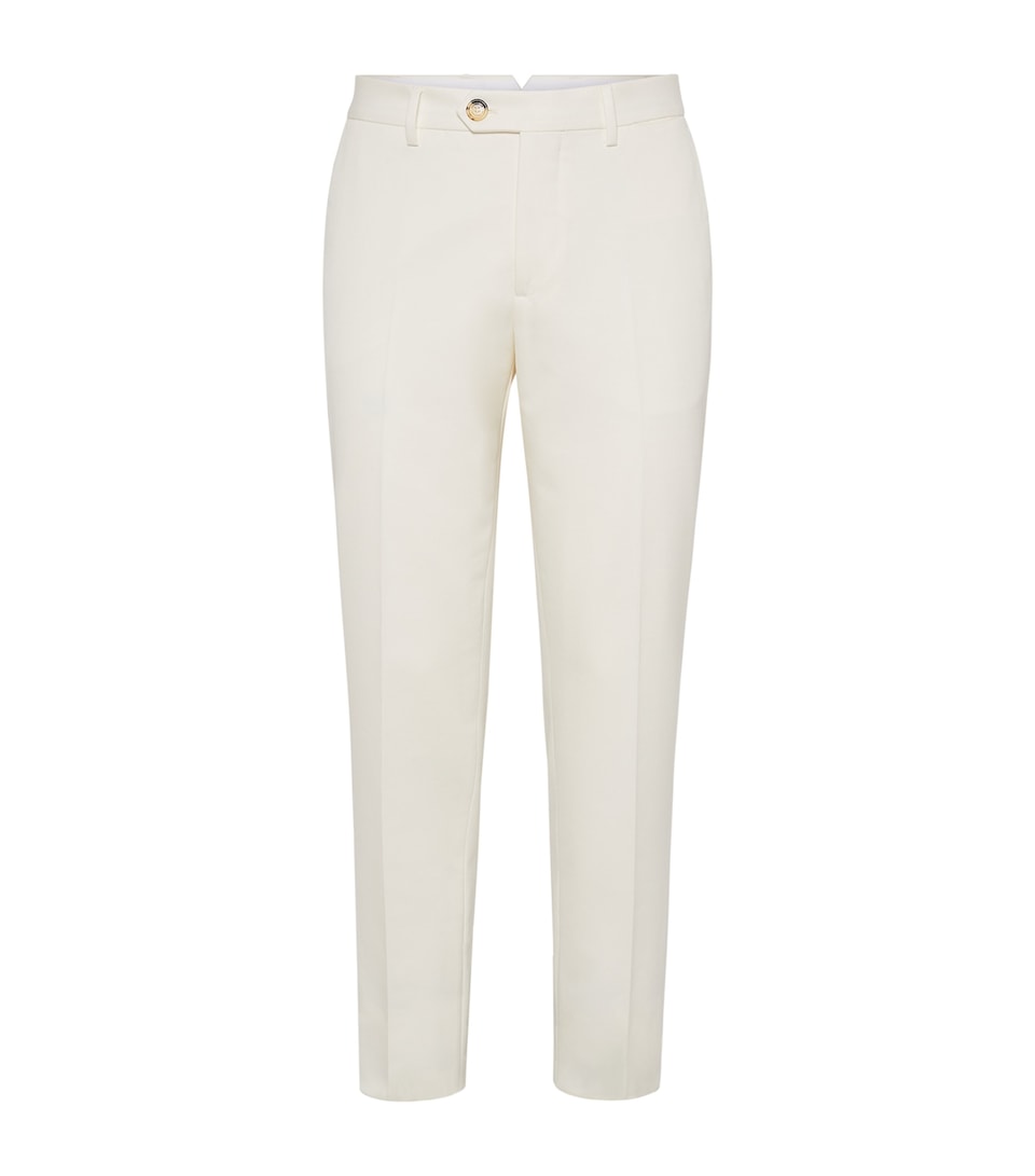 Cotton-Virgin Wool Gabardine Trousers