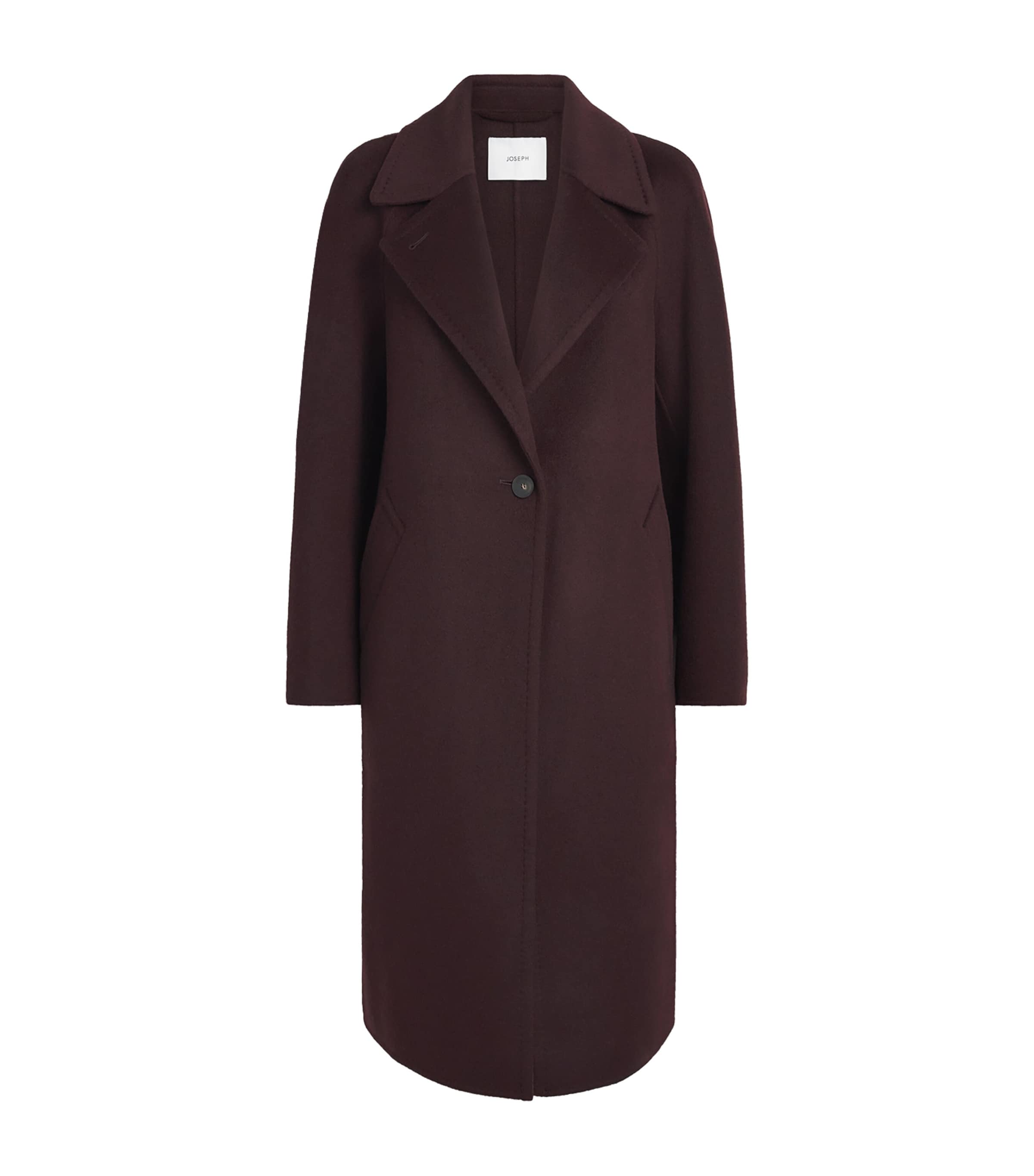 Joseph Womens Wool-Cashmere Franco Coat Mahogany