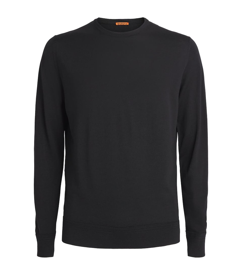 Barena Mens Merino Crew-Neck Sweater Nero