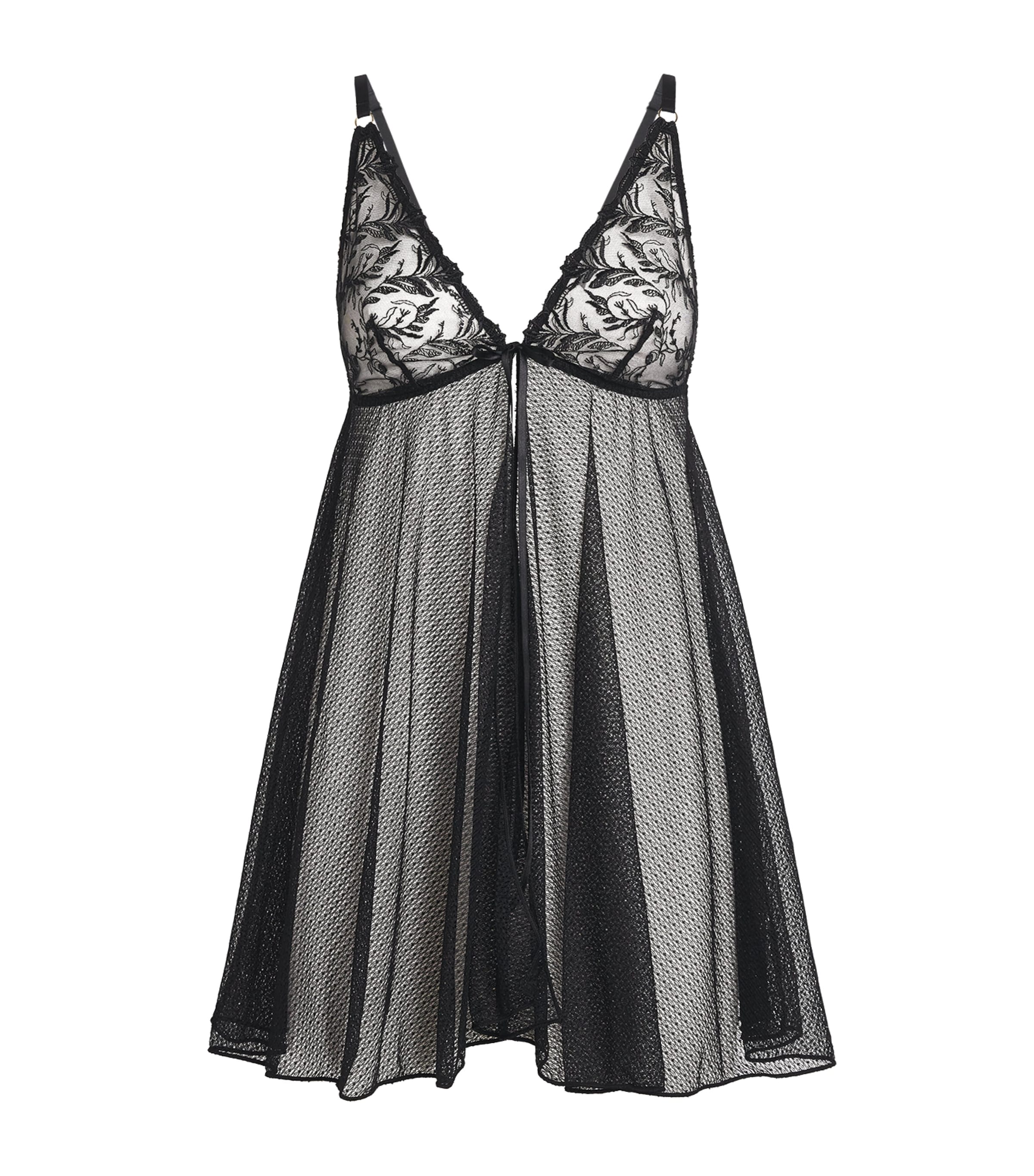 Aubade Womens Lace Hidden Treasure Babydoll Black