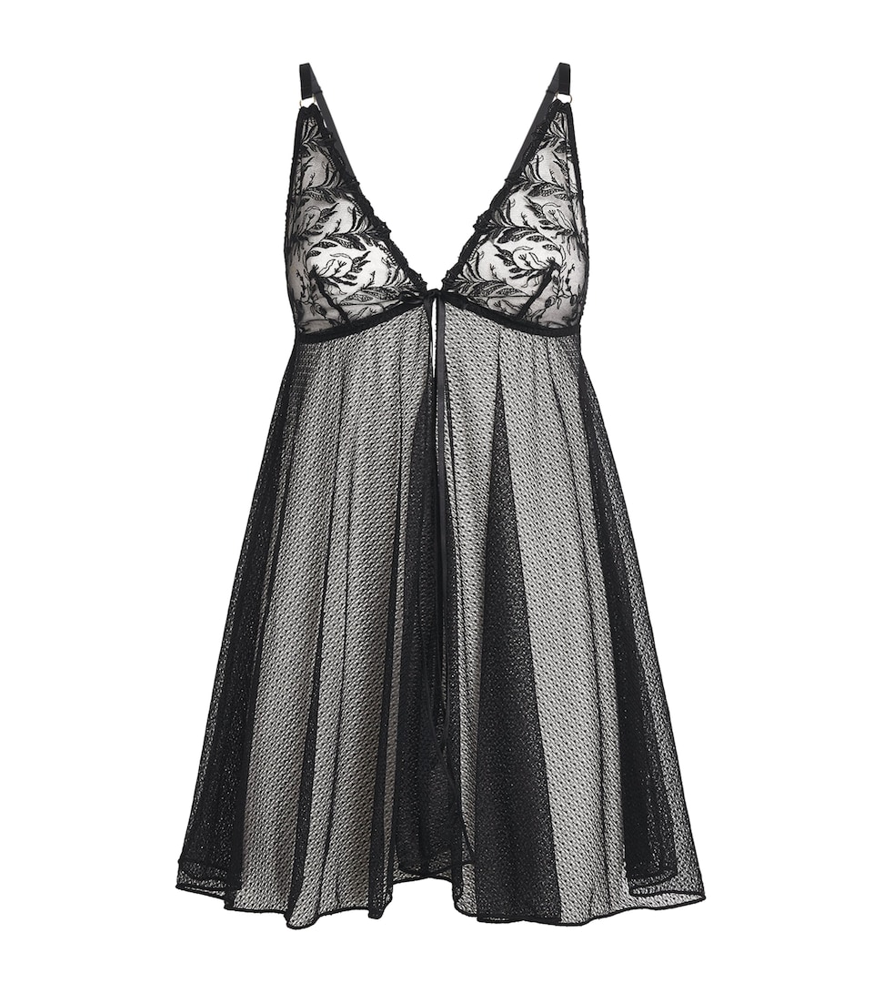 Aubade Womens Lace Hidden Treasure Babydoll Black