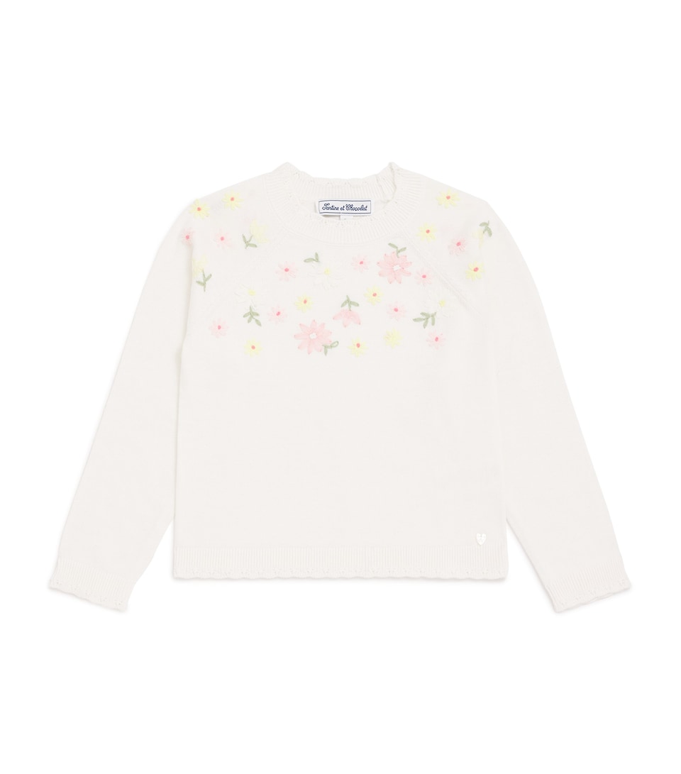 Cotton Floral Embroidered Sweater (2-12 Years)