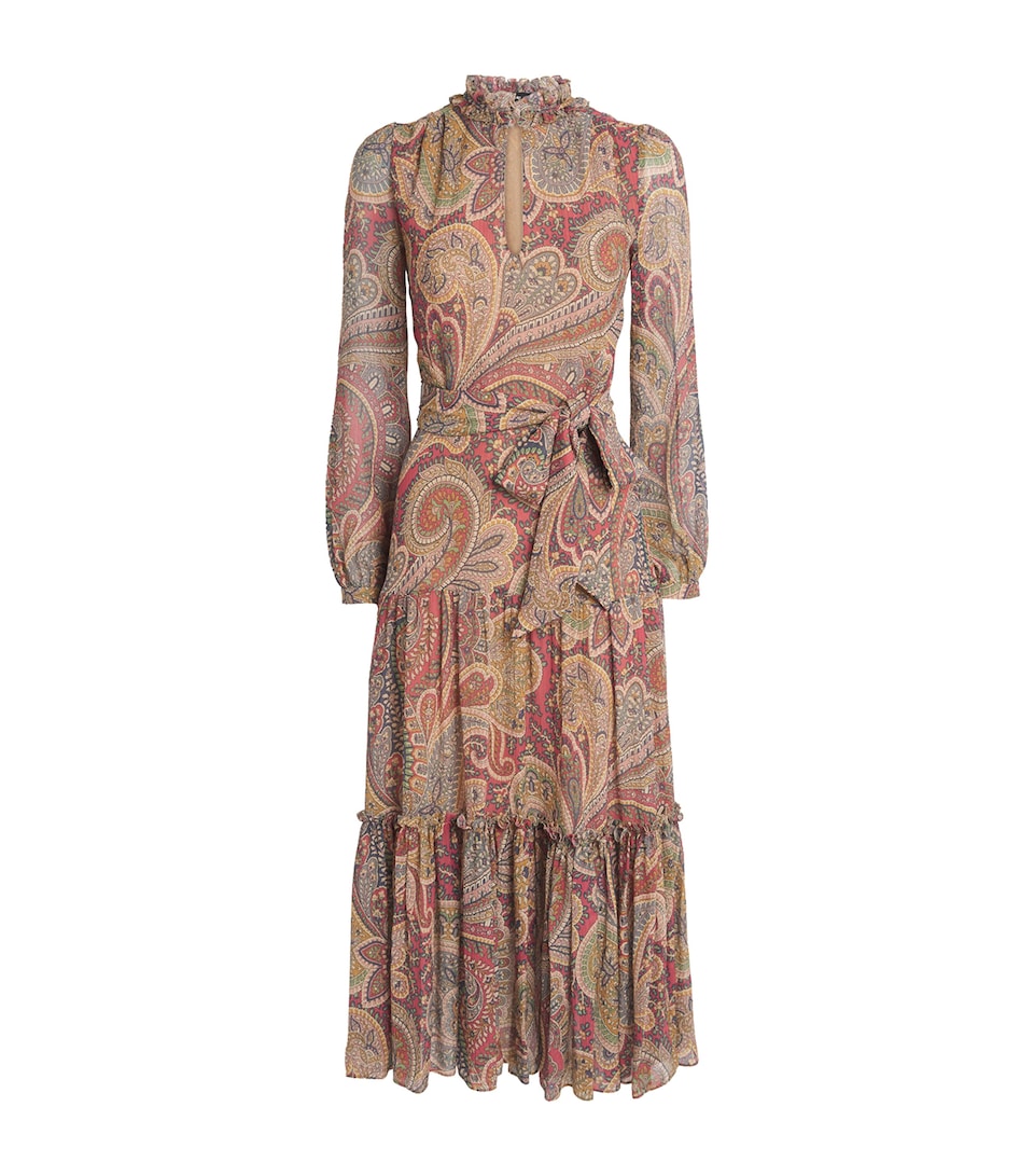Silk Tie-Waist Maxi Dress