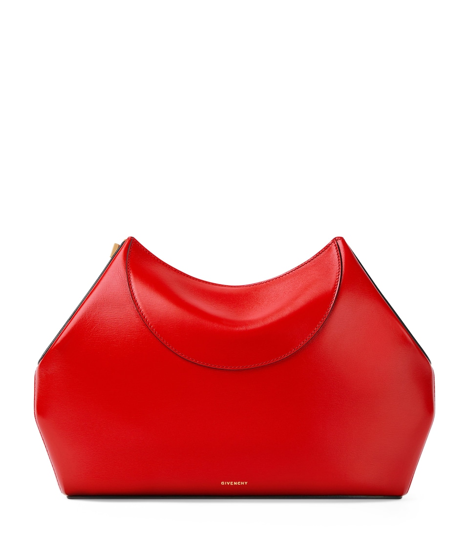 Leather Facet Clutch Bag