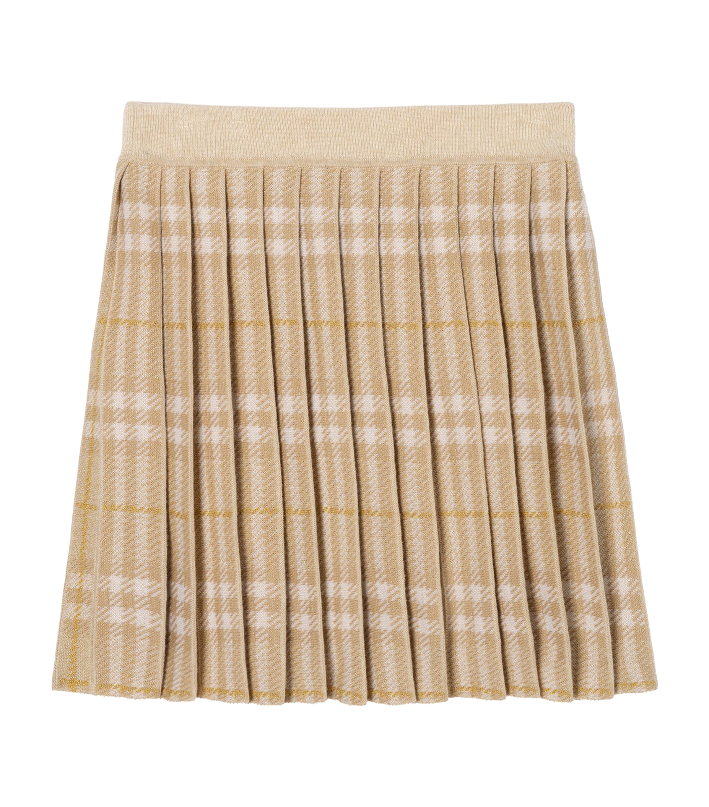 Burberry Kids Wool-Blend Check Pleated Skirt (4-12 Years) White Denim Ip Check
