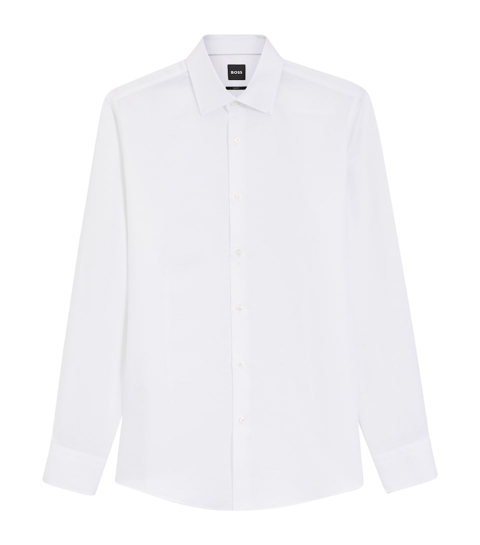 BOSS Mens Linen-Blend Slim-Fit Shirt