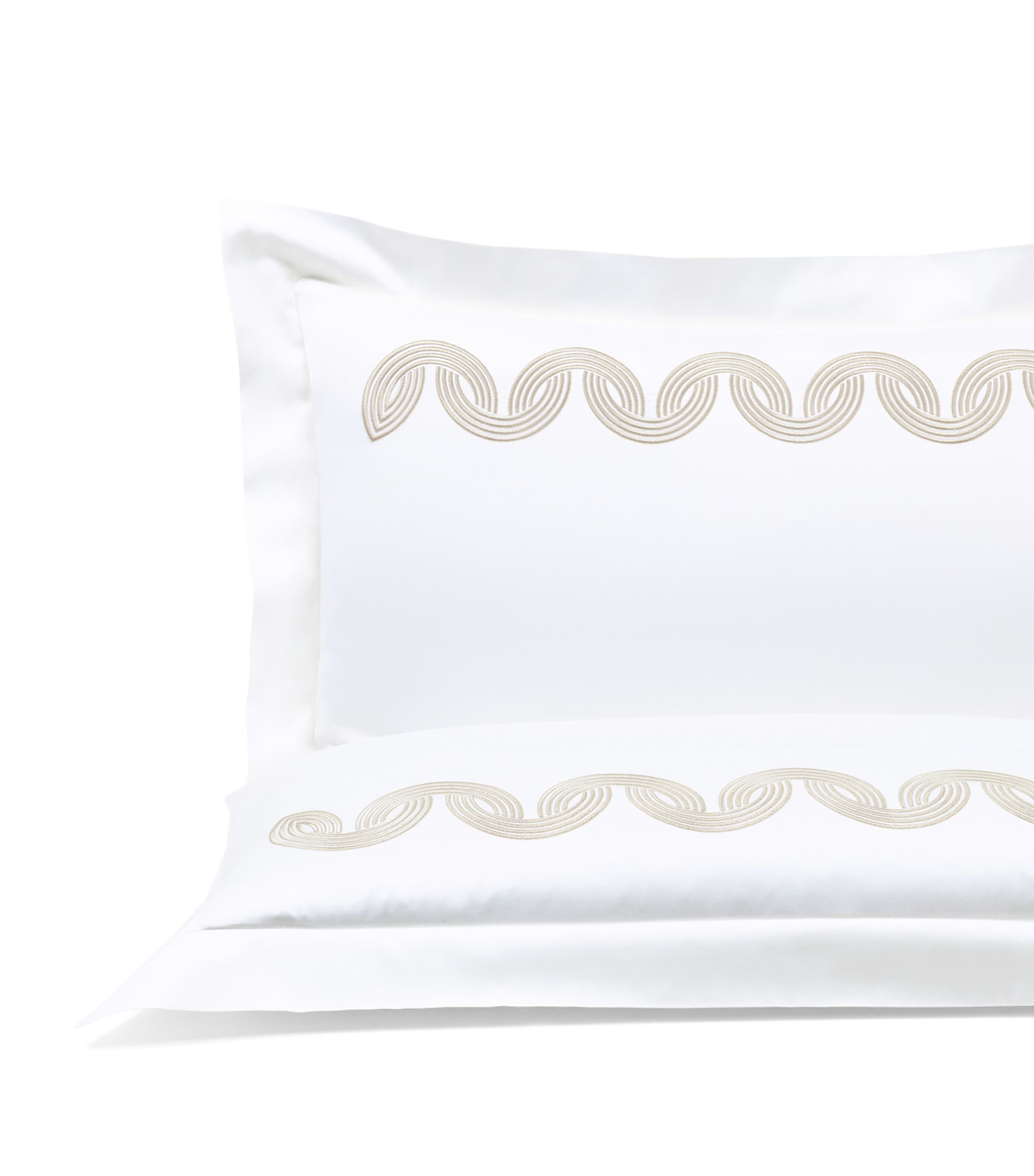 Frette Cotton Grace Avant Garde Embroidery King Pillowcase (53cm x 94cm) Milk/savage B