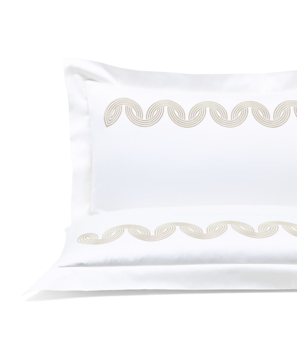 Frette Cotton Grace Avant Garde Embroidery King Pillowcase (53cm x 94cm) Milk/savage B