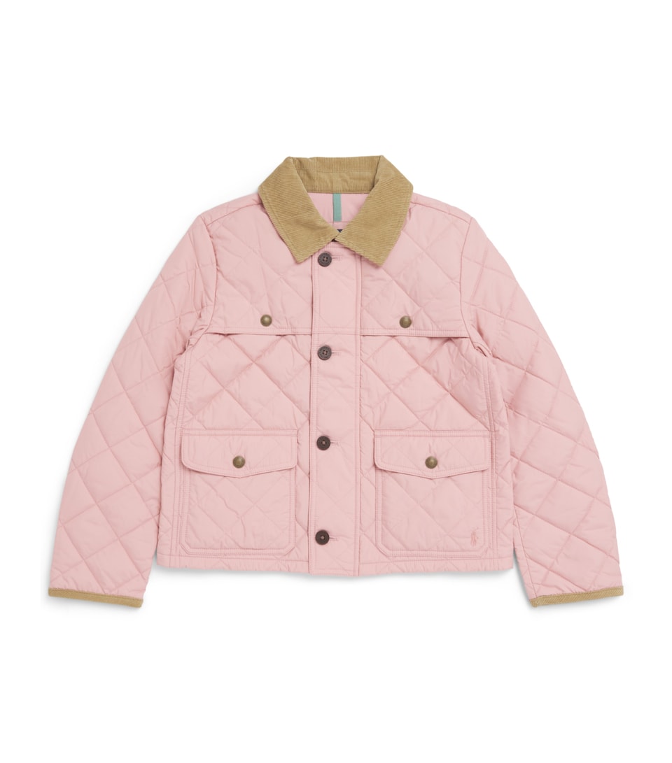 Ralph Lauren Kids Corduroy-Trim Puffer Coat (6-14 Years) Adirondack Rose