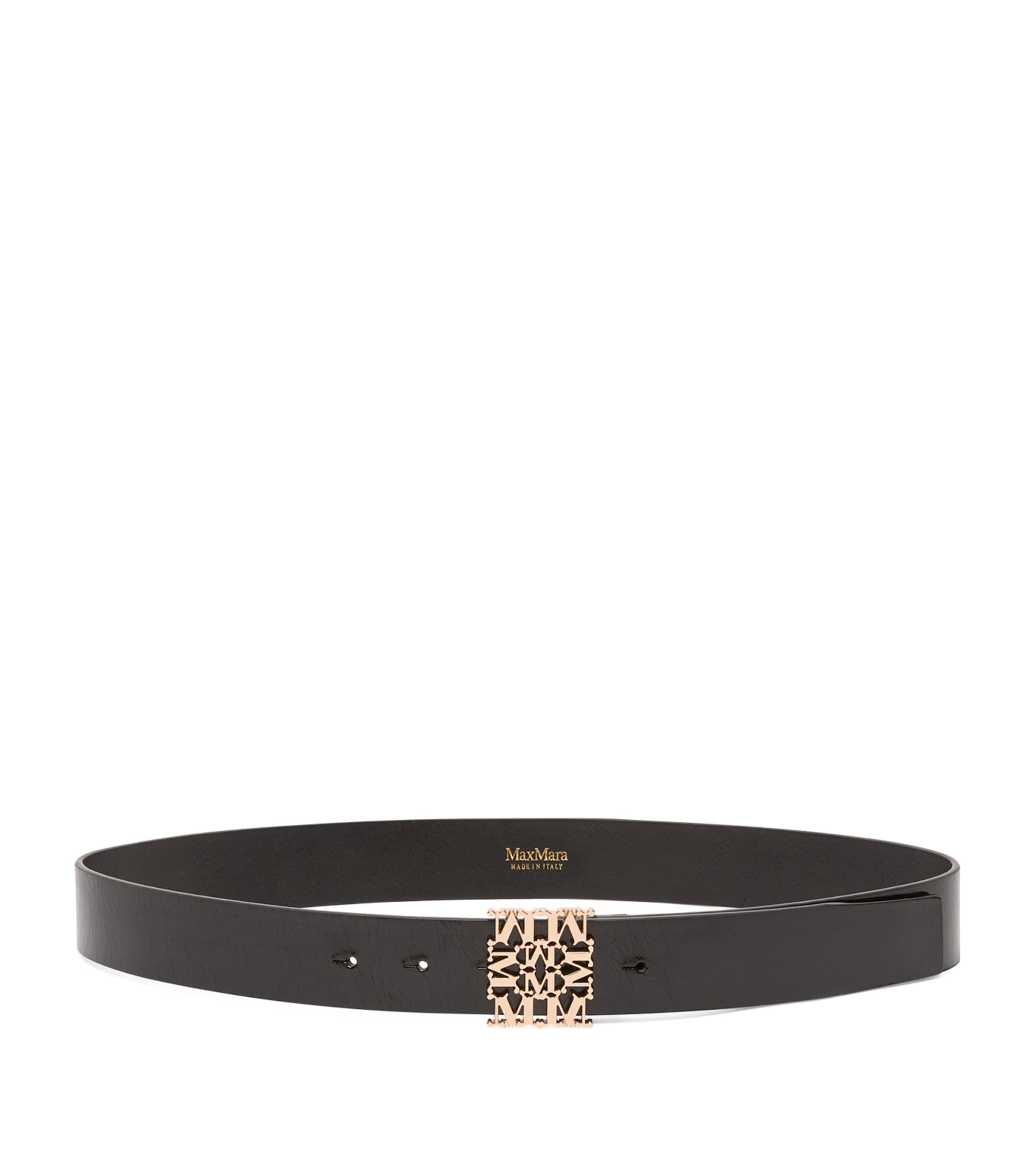 Max Mara Leather Belt Black